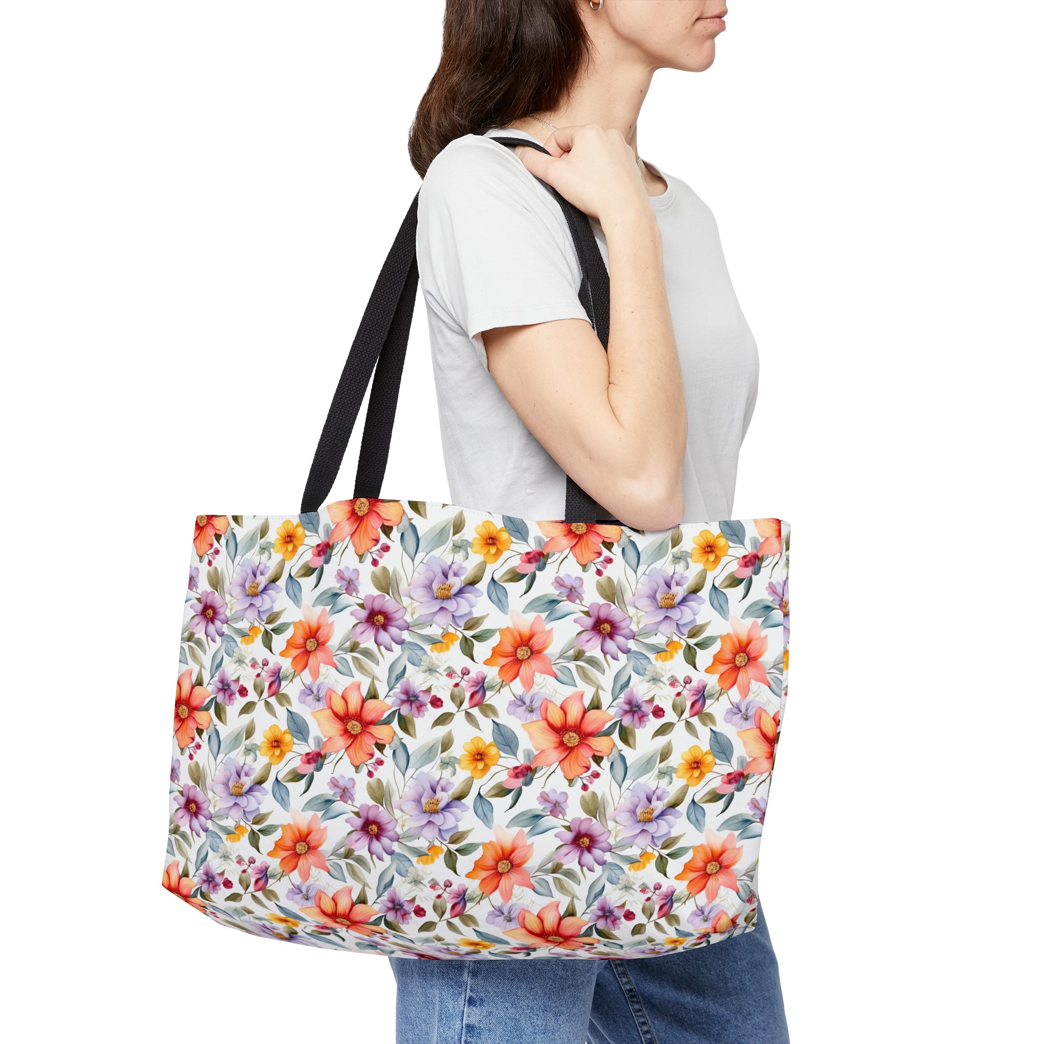 Weekender Tote Bag (AOP) - Seamless Floral Designs 06