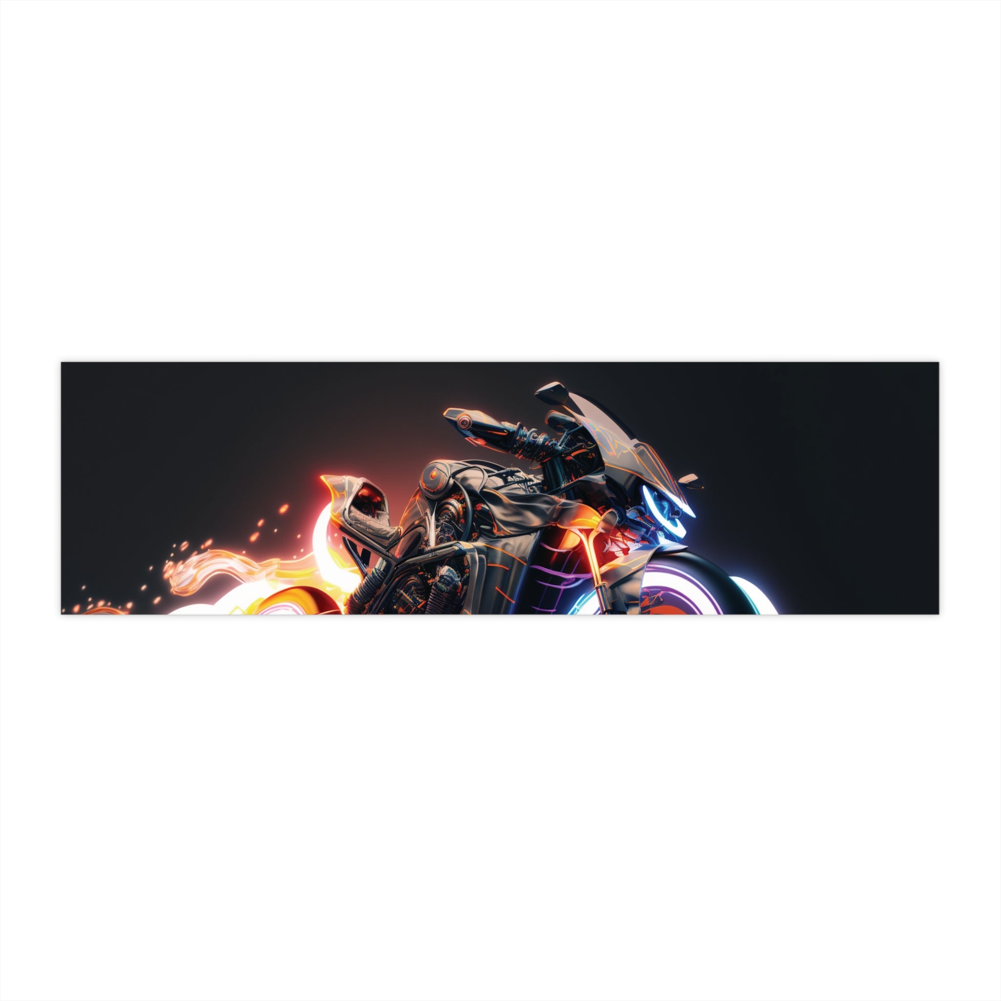 Bumper Stickers - Neon Motorcycle Design 08