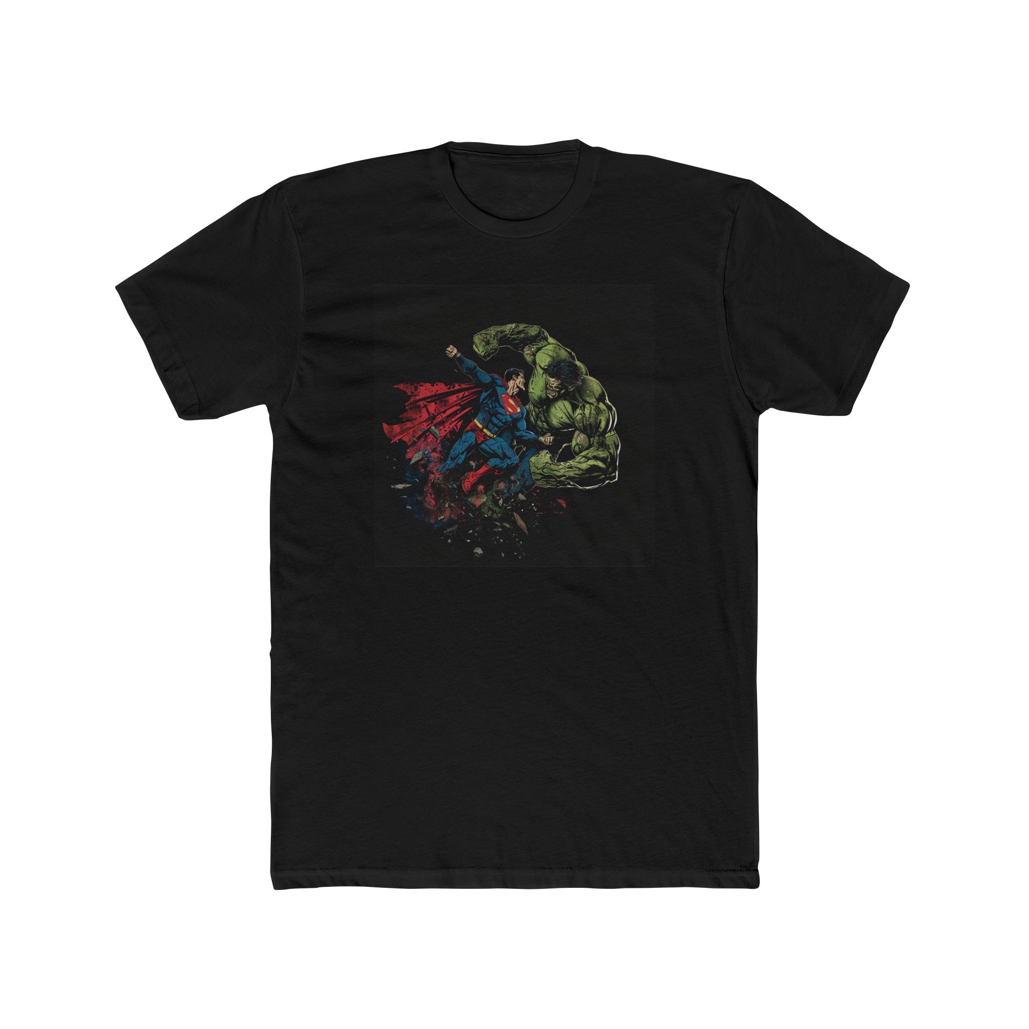 Men's Cotton Crew Tee - Superheroes Collection - Superman vs Hulk