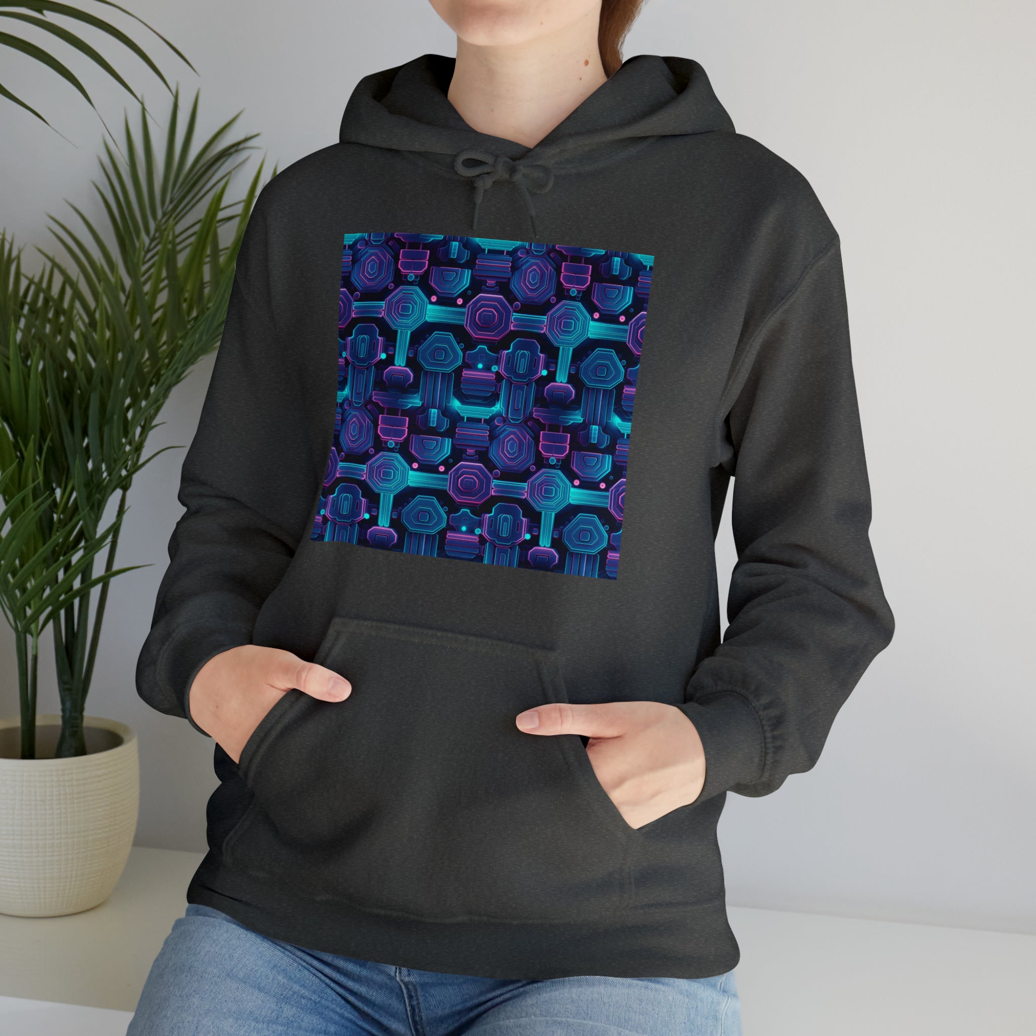 Unisex Heavy Blend™ Hooded Sweatshirt - Abstract Neon Designs 02