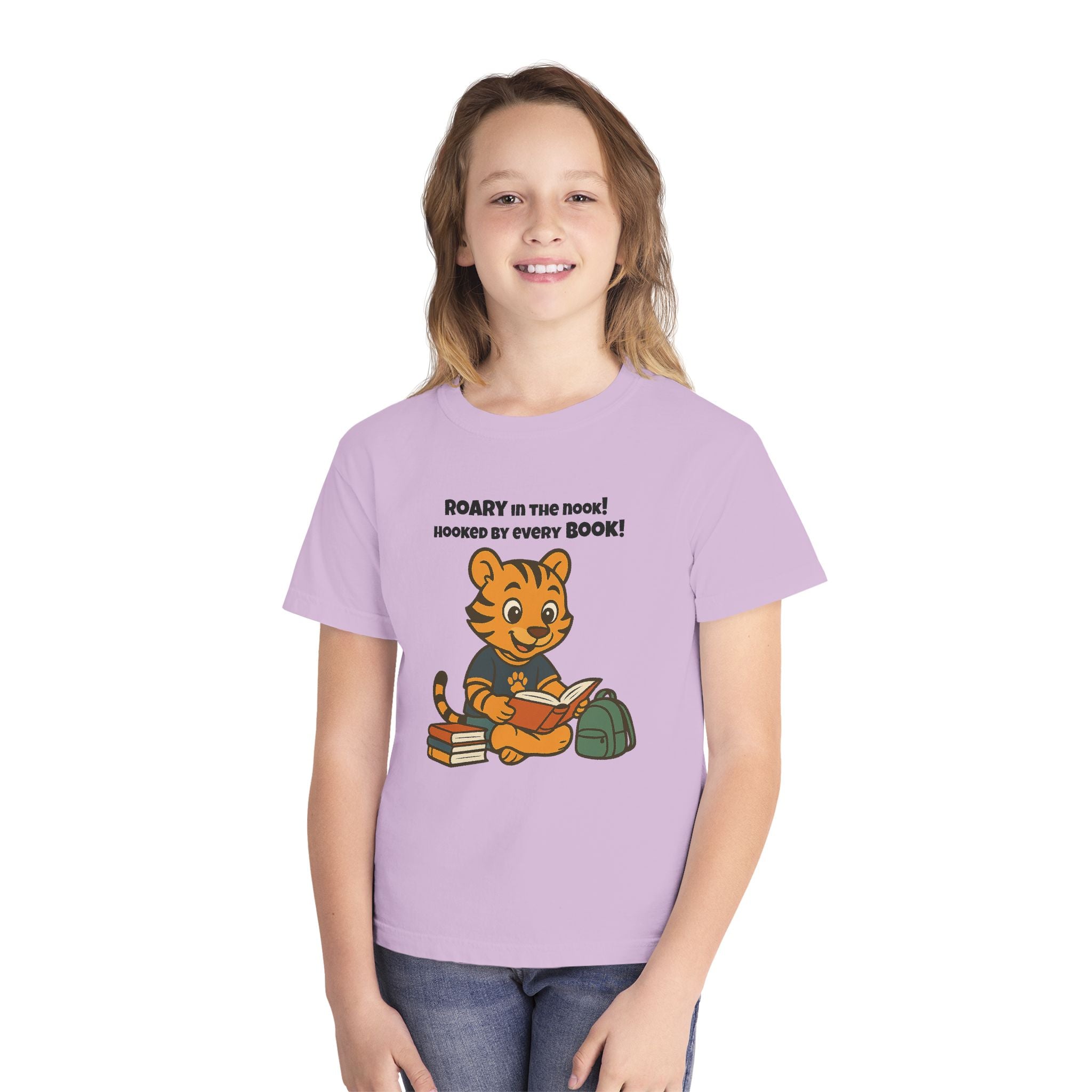 Youth Midweight Cotton Tee - Roary's Adventures in the Library