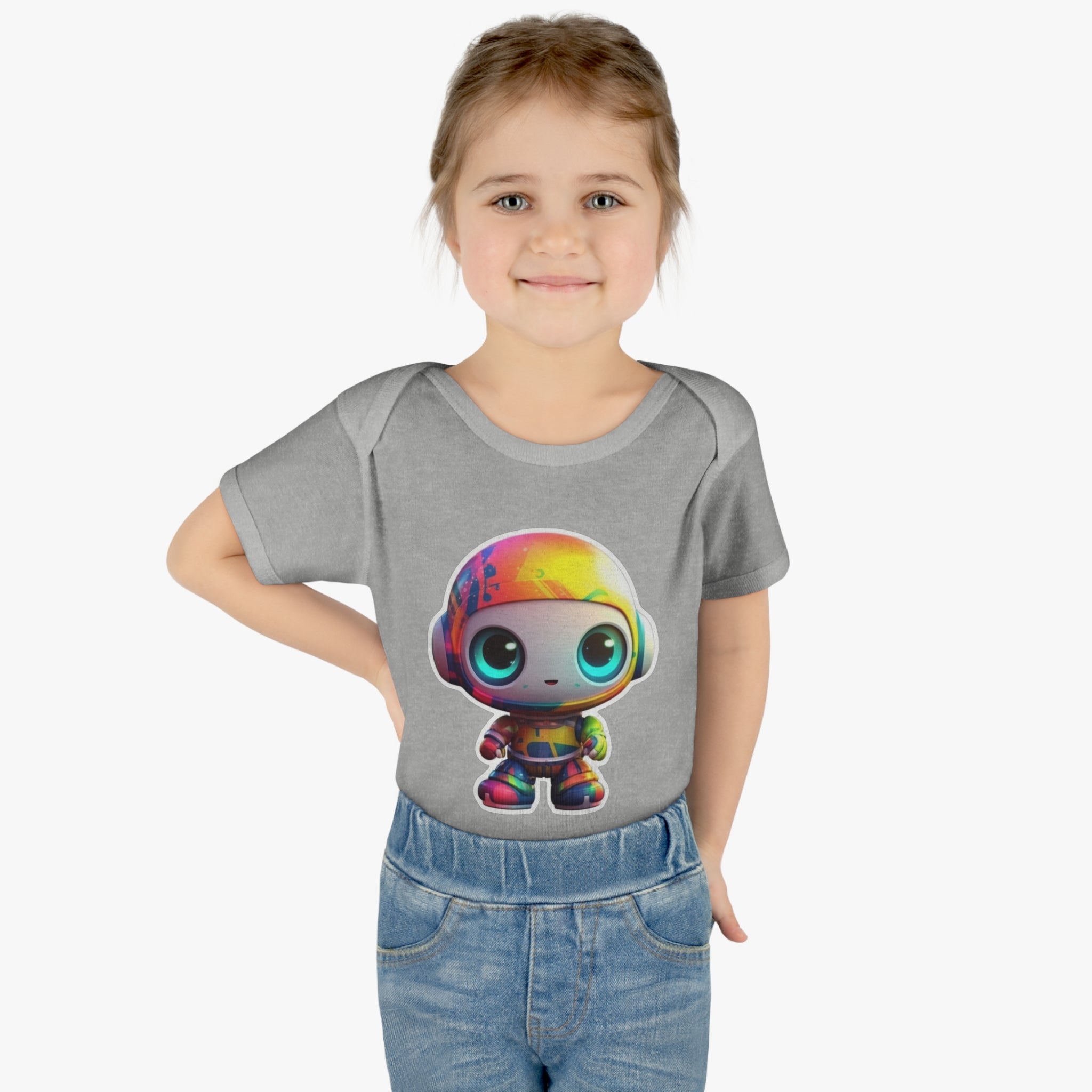 Infant Baby Rib Bodysuit - Beep, Robot Pop Art 02