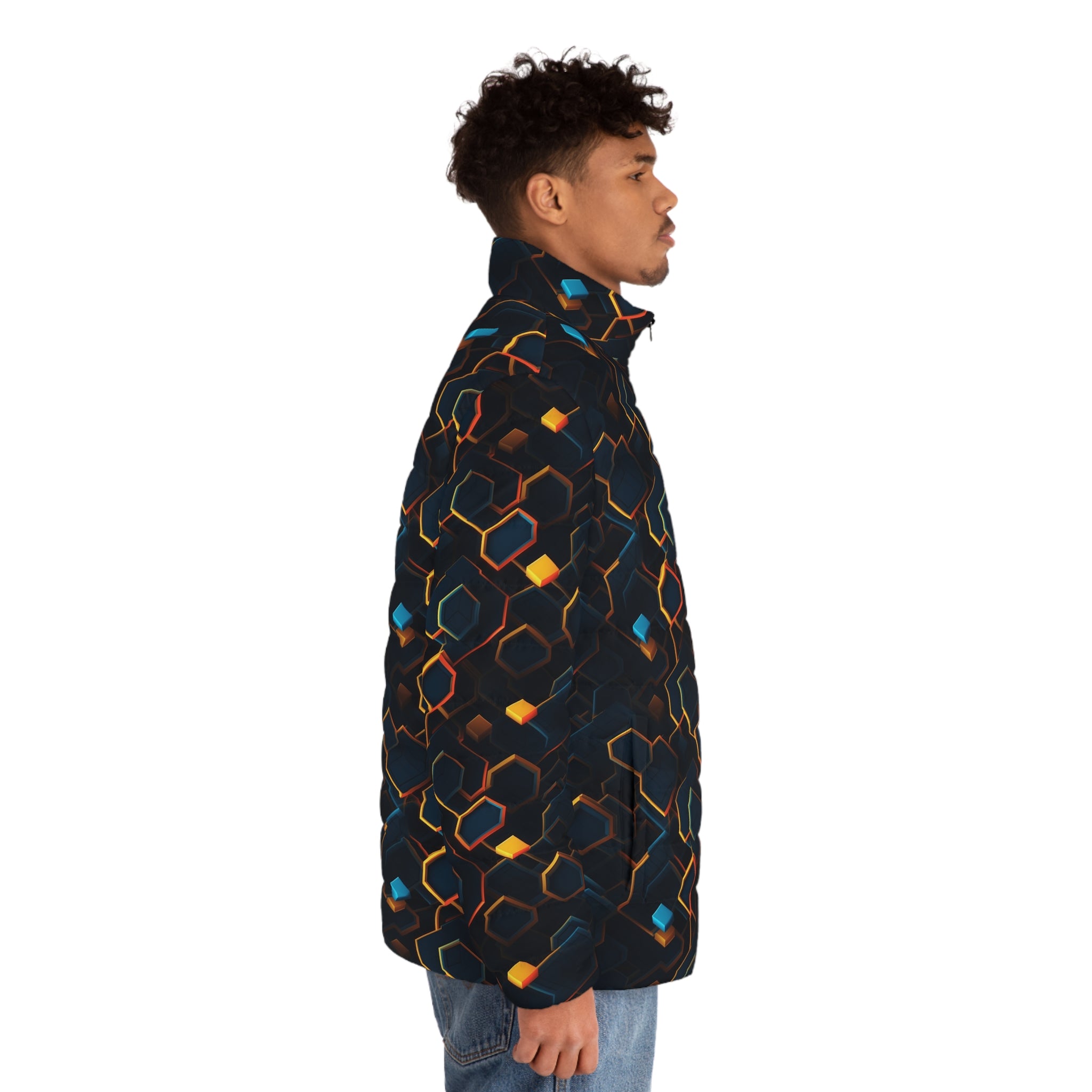 Men's Puffer Jacket (AOP) - Abstract Designs 01