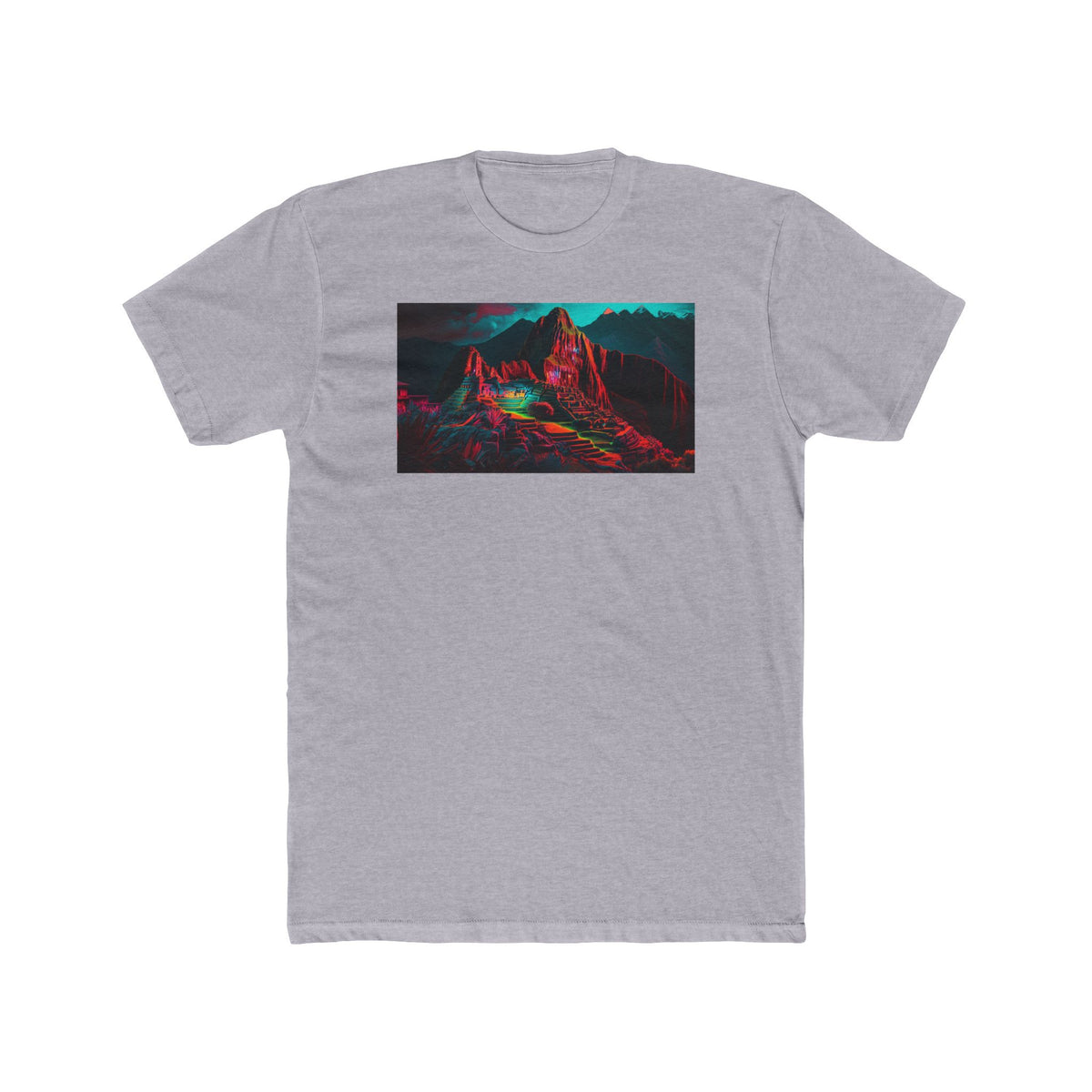Machu Picchu, a Elsewhere design, on a men's cotton crew tee