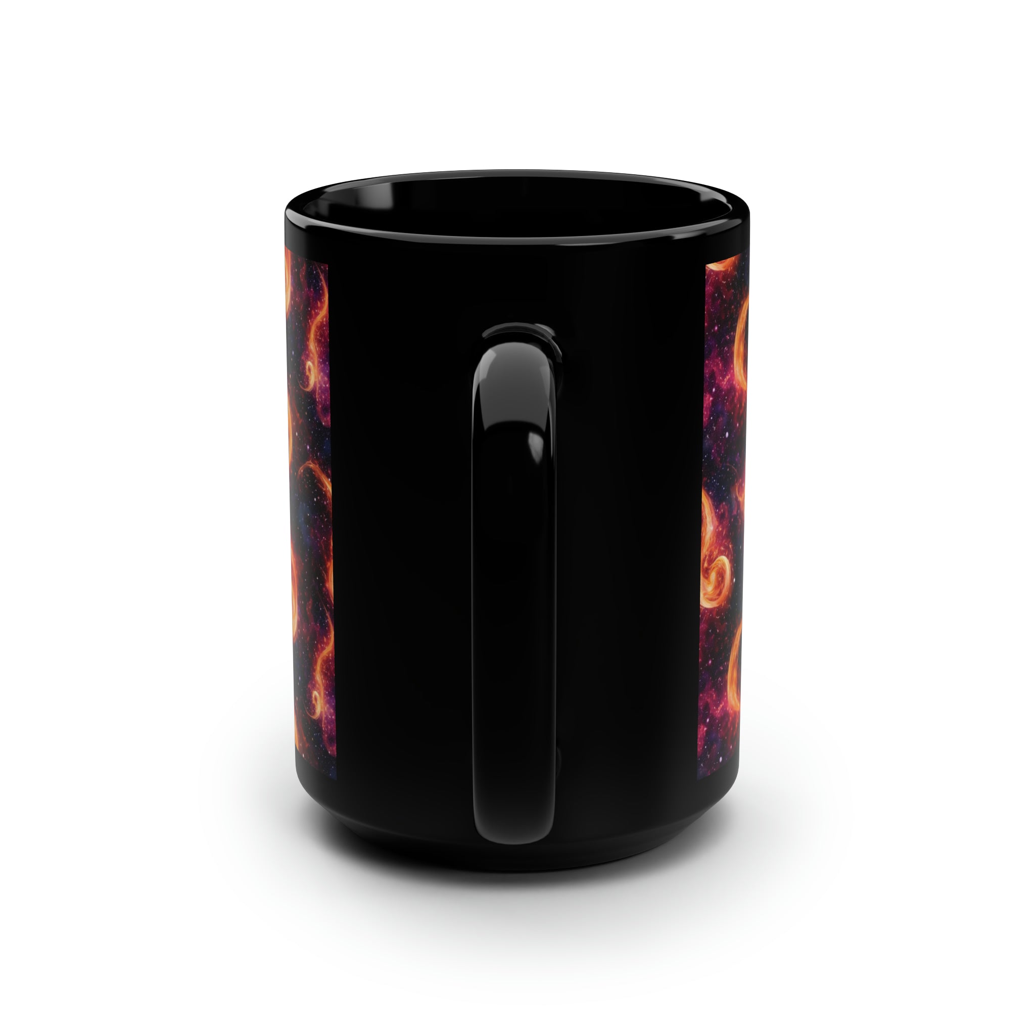 Black Mug, 15oz (AOP) - Fantasy Galaxies 03