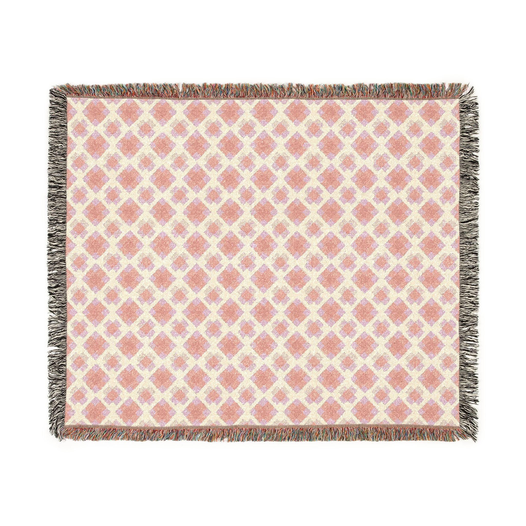Woven Throw Blanket — Reversible Cozy Check Pattern for Living Room & Cabin - Design 02