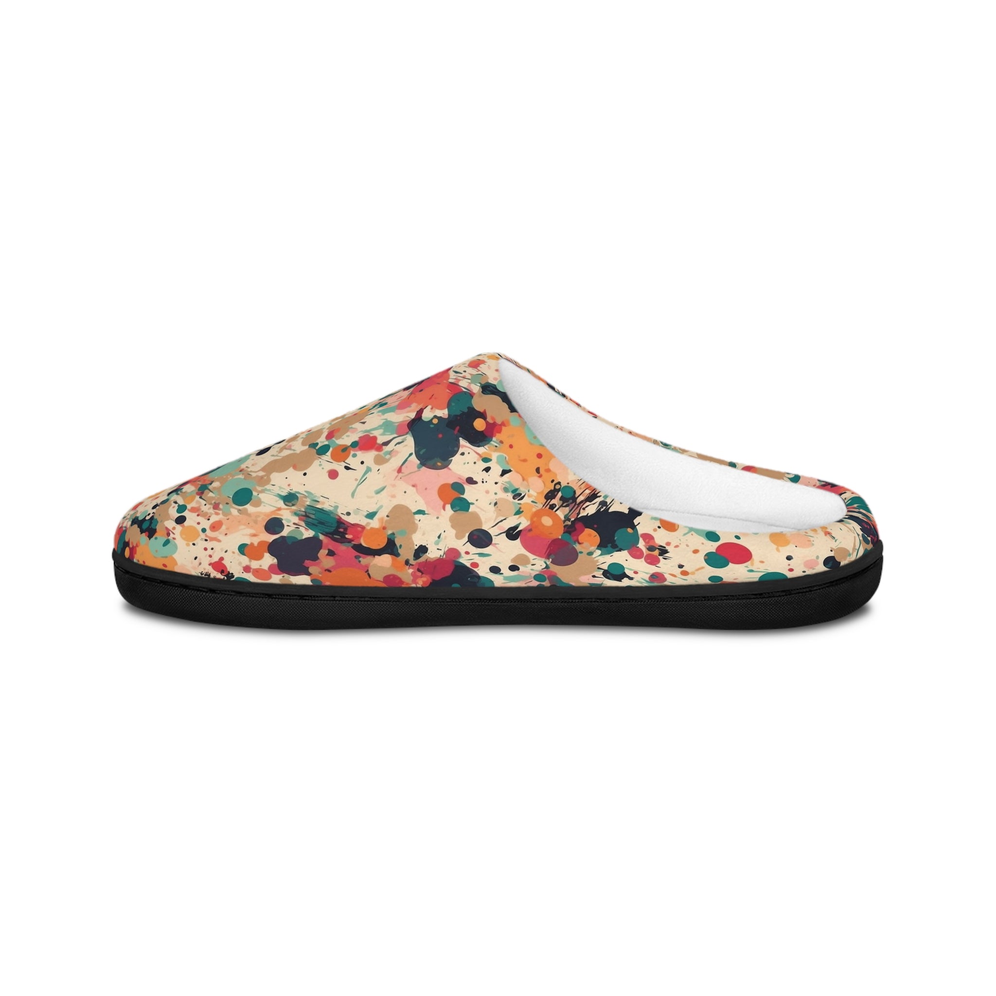 Men's Indoor Slippers (AOP) - Seamless Color Splatter Design 02