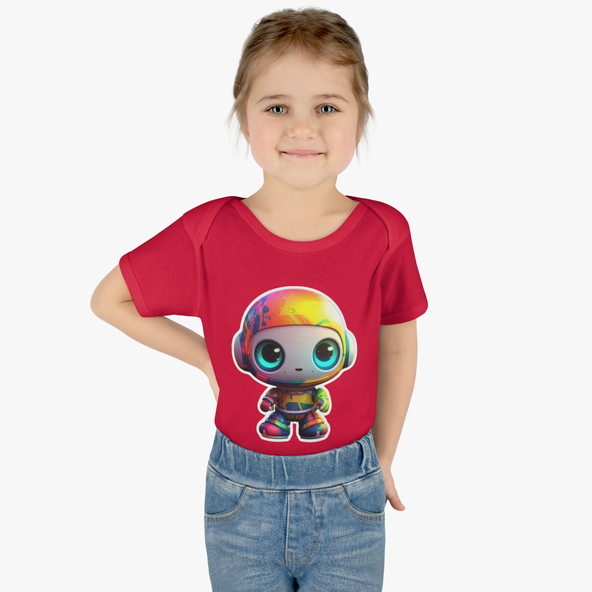 Infant Baby Rib Bodysuit - Beep, Robot Pop Art 02