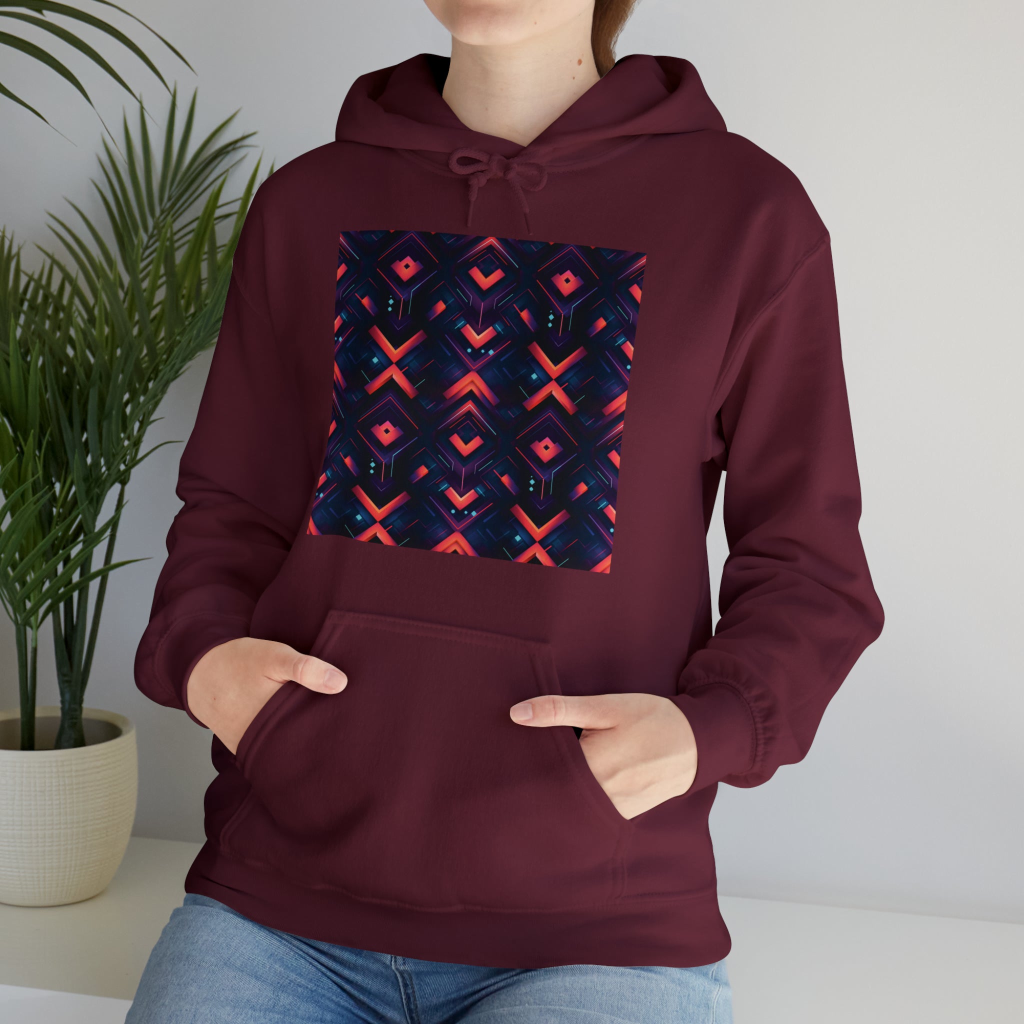Unisex Heavy Blend™ Hooded Sweatshirt - Abstract Neon Designs 03