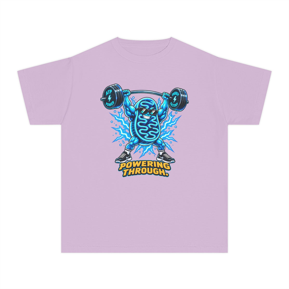 Mitochondria Powerhouse, a Science design, on a youth midweight cotton tee