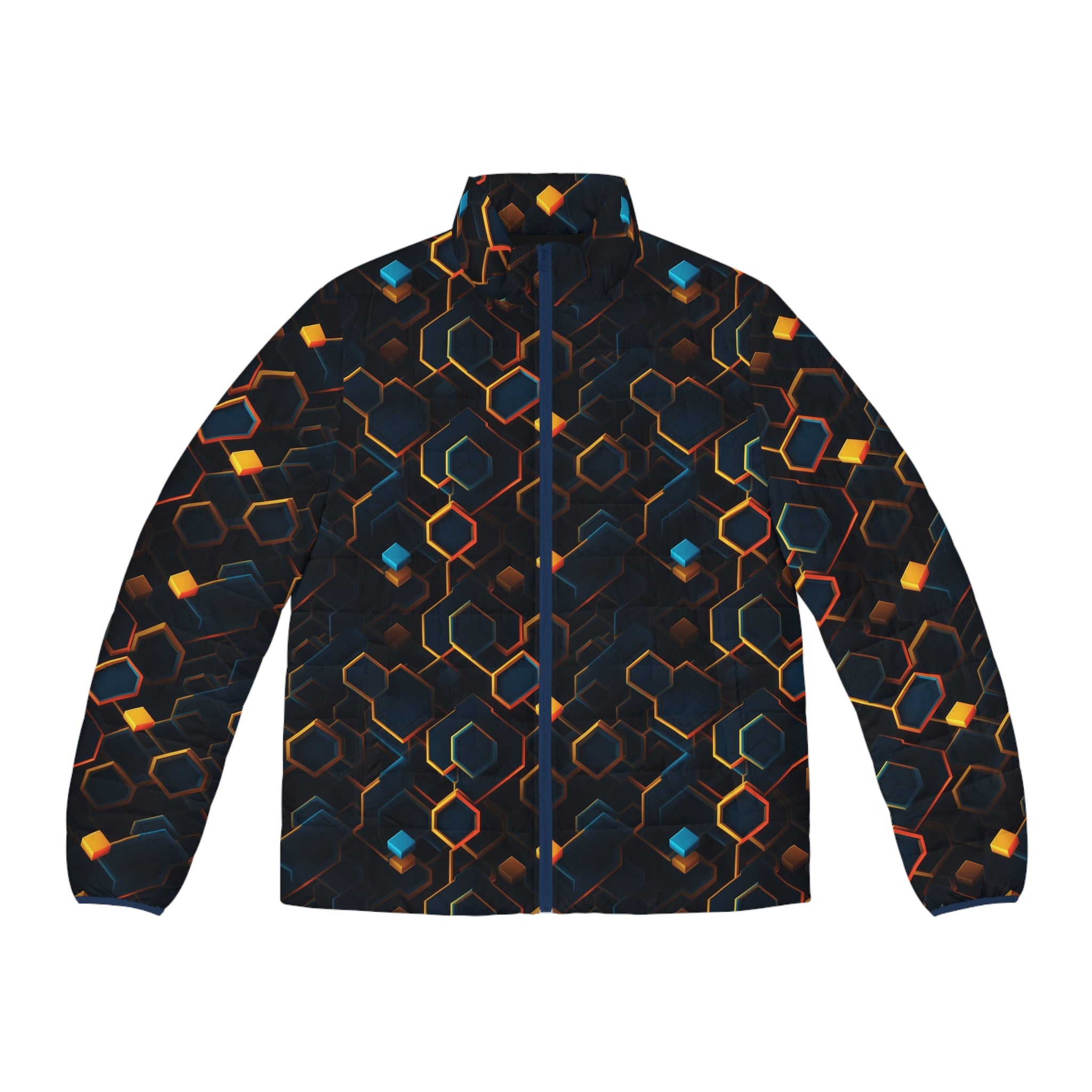 Men's Puffer Jacket (AOP) - Abstract Designs 01