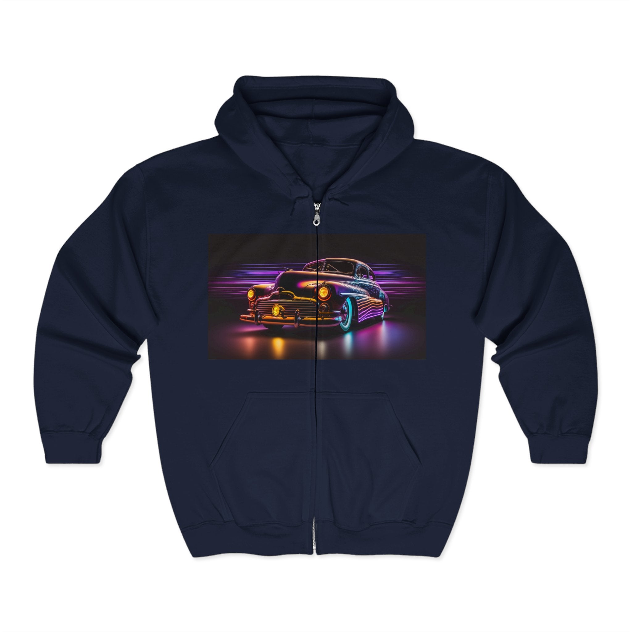 Unisex Heavy Blend™ Full Zip Hooded Sweatshirt - Neon Car 12