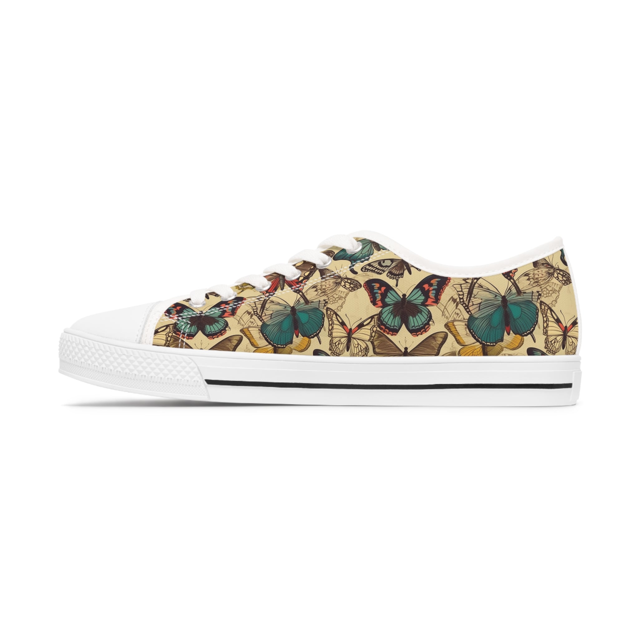 Women's Low Top Sneakers (AOP) - Seamless Butterfly Designs 10