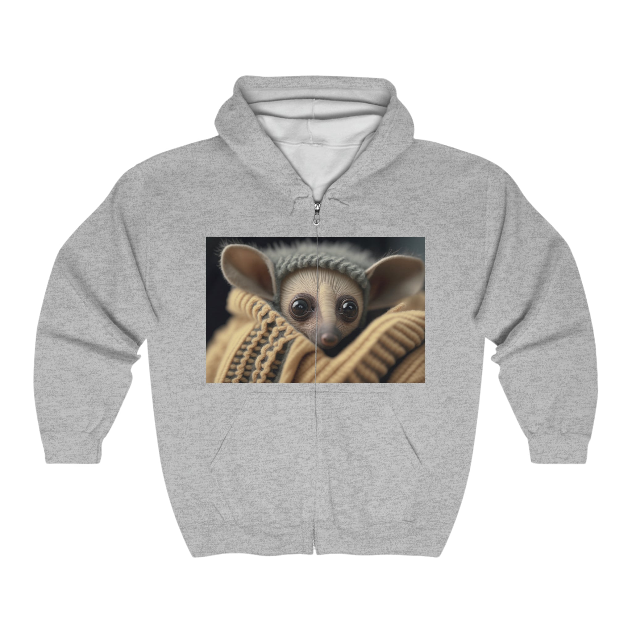 Unisex Heavy Blend™ Full Zip Hooded Sweatshirt - Baby Animals - Aye-aye