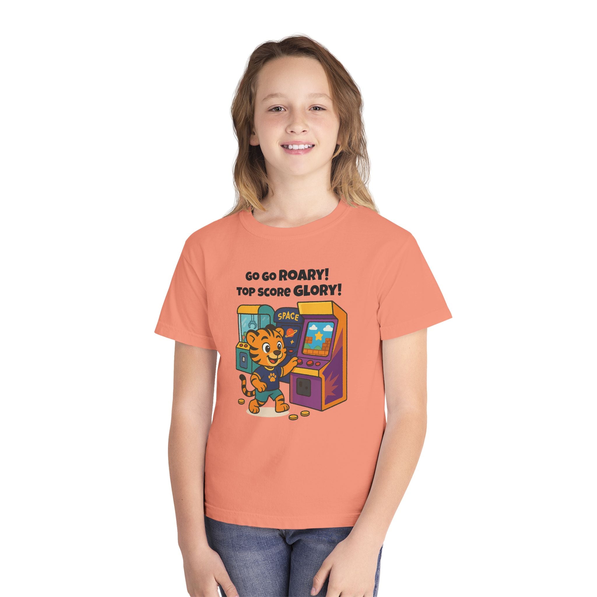 Youth Midweight Cotton Tee - Roary's Adventures at the Arcade