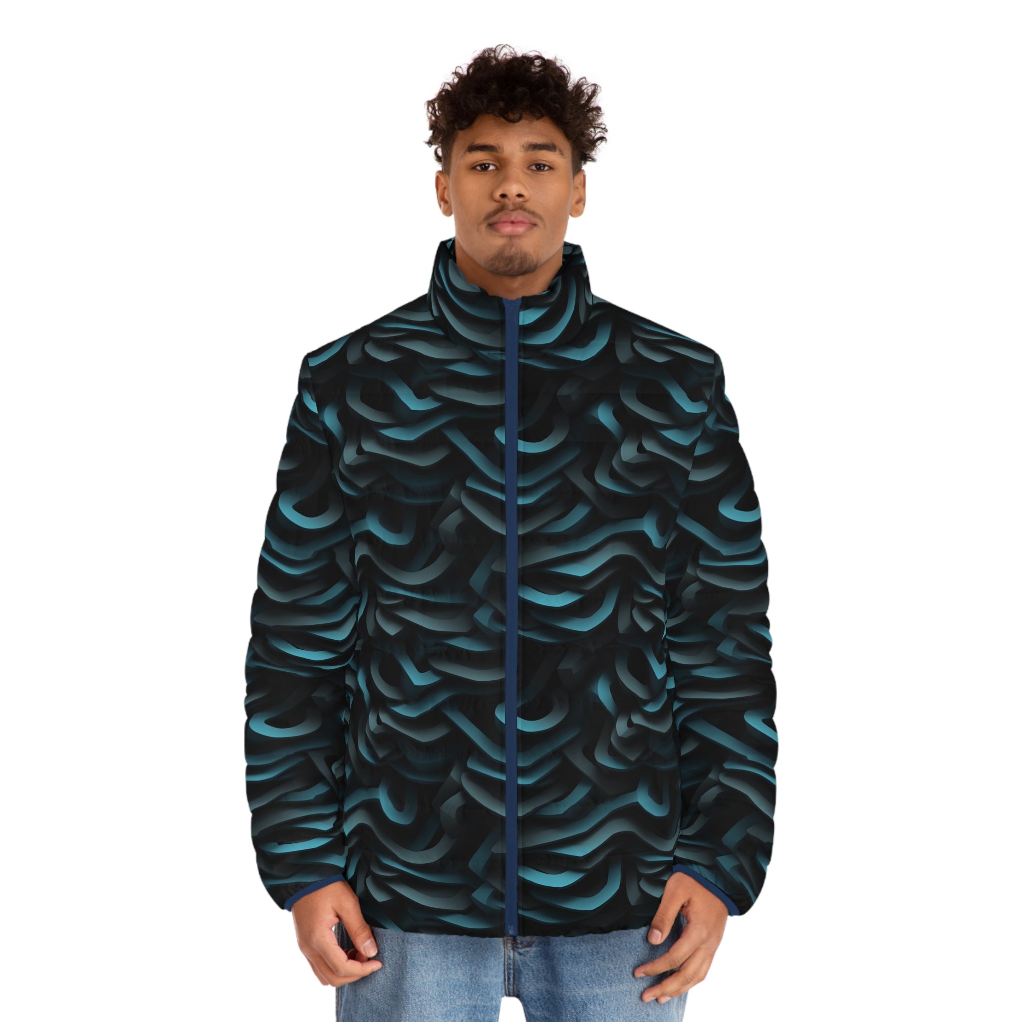 Men's Puffer Jacket (AOP) - Abstract Designs 09