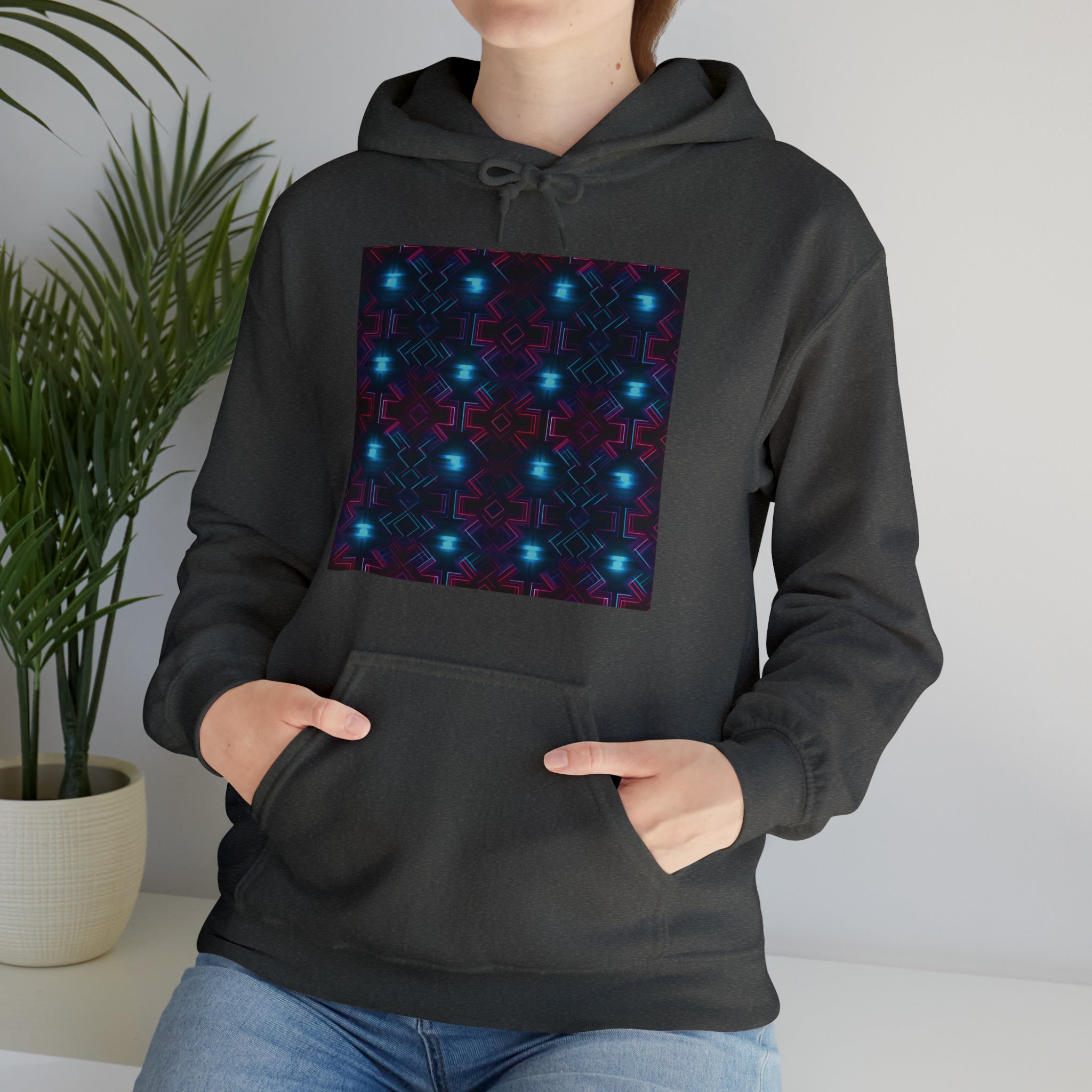 Unisex Heavy Blend™ Hooded Sweatshirt - Abstract Neon Designs 01