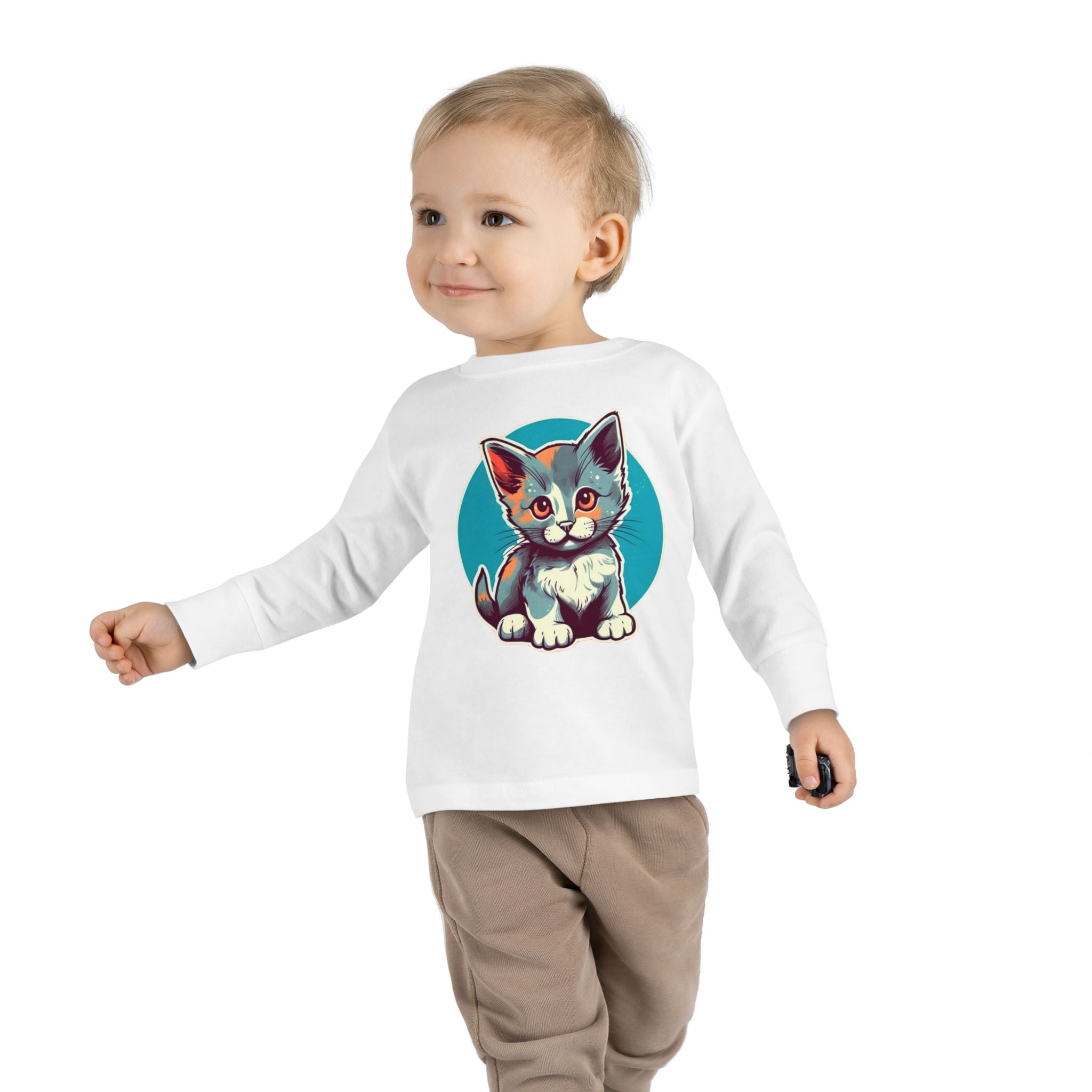 Toddler Long Sleeve Tee - Cat Kitten