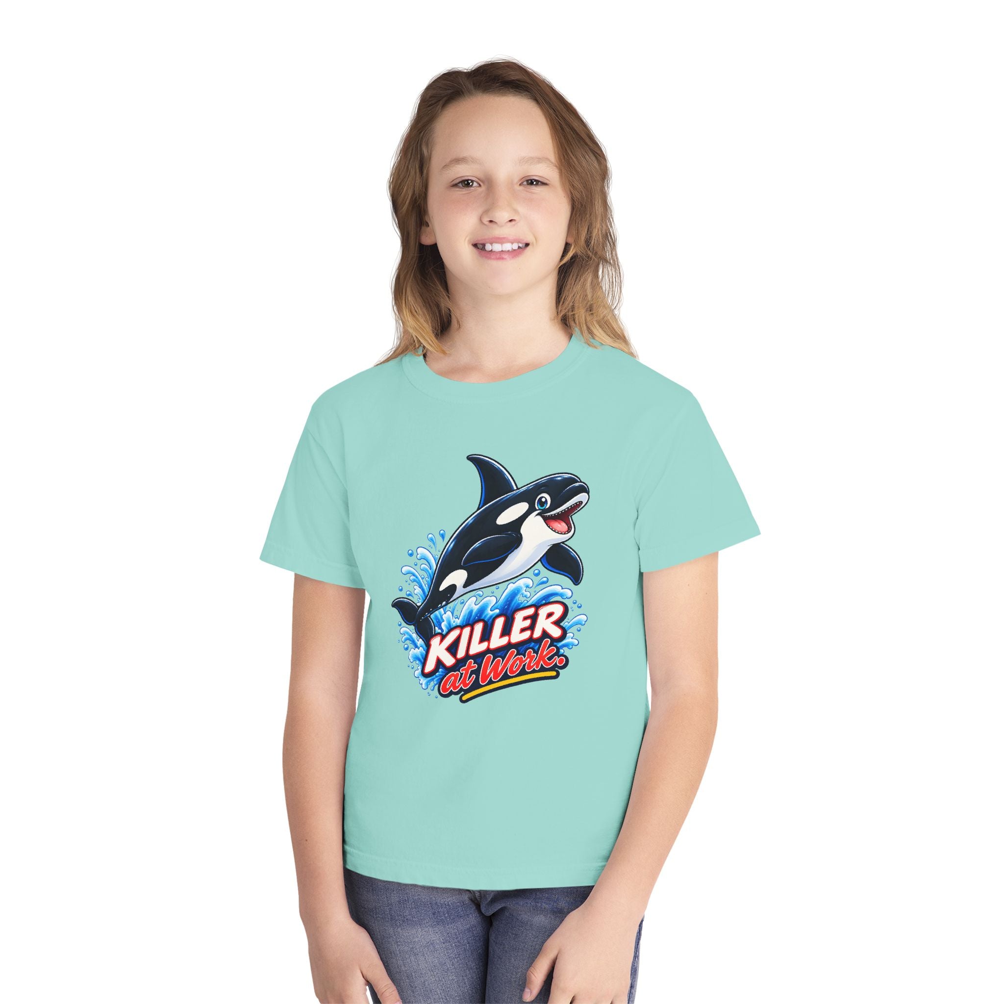 Youth Midweight Cotton Tee - Orca at Work