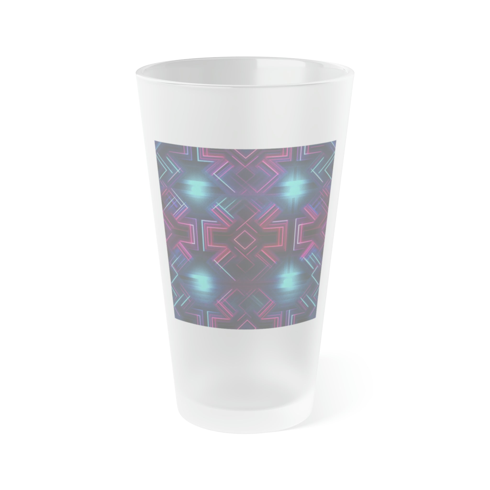 Frosted Pint Glass, 16oz - Vibrant Designs 02