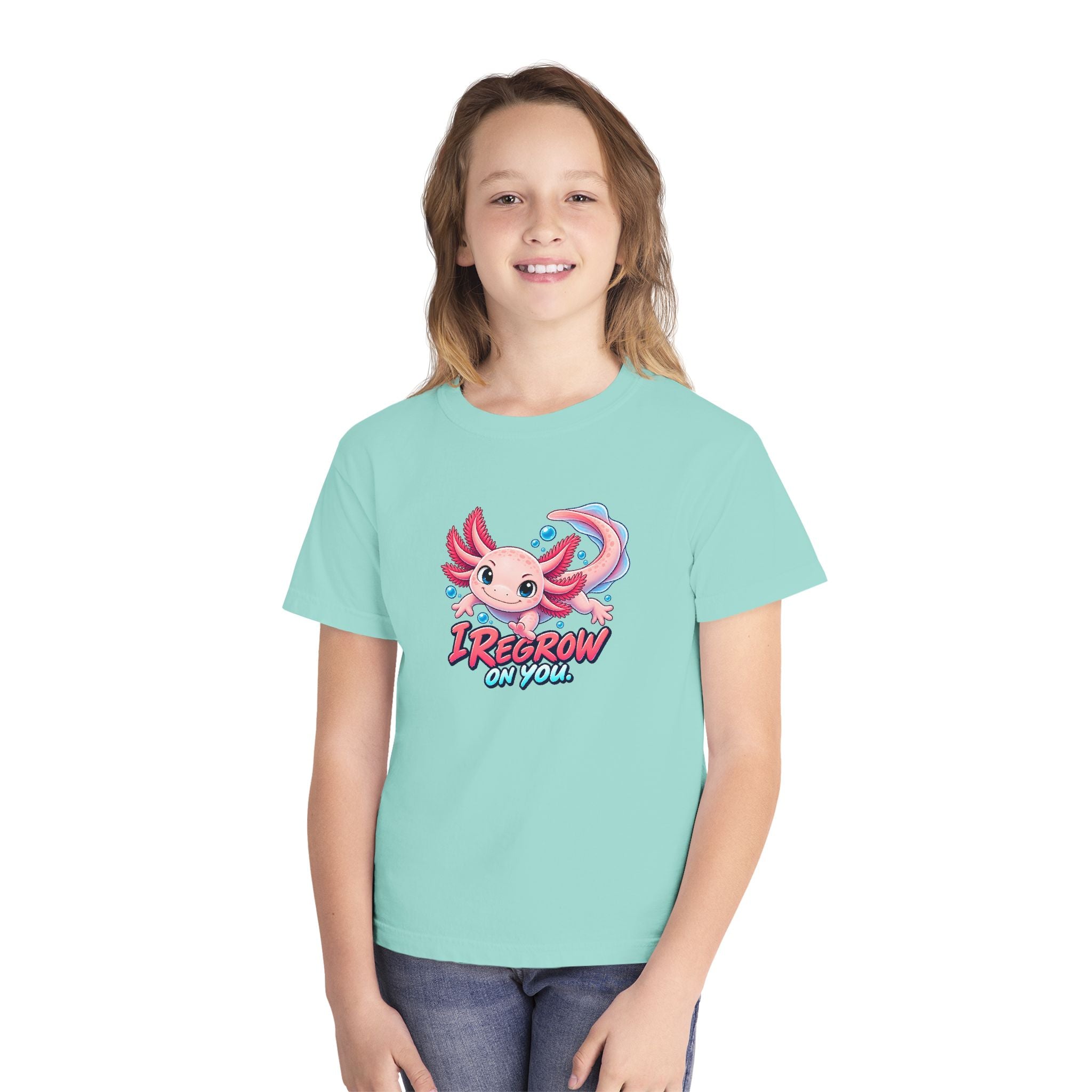 Youth Midweight Cotton Tee - Axolotl