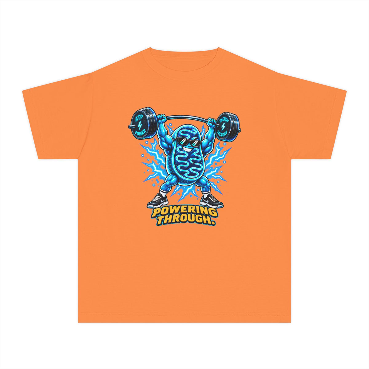 Mitochondria Powerhouse, a Science design, on a youth midweight cotton tee