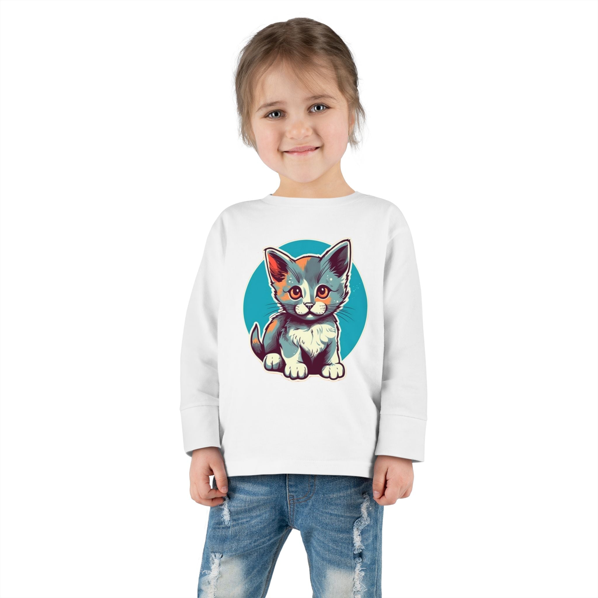 Toddler Long Sleeve Tee - Cat Kitten