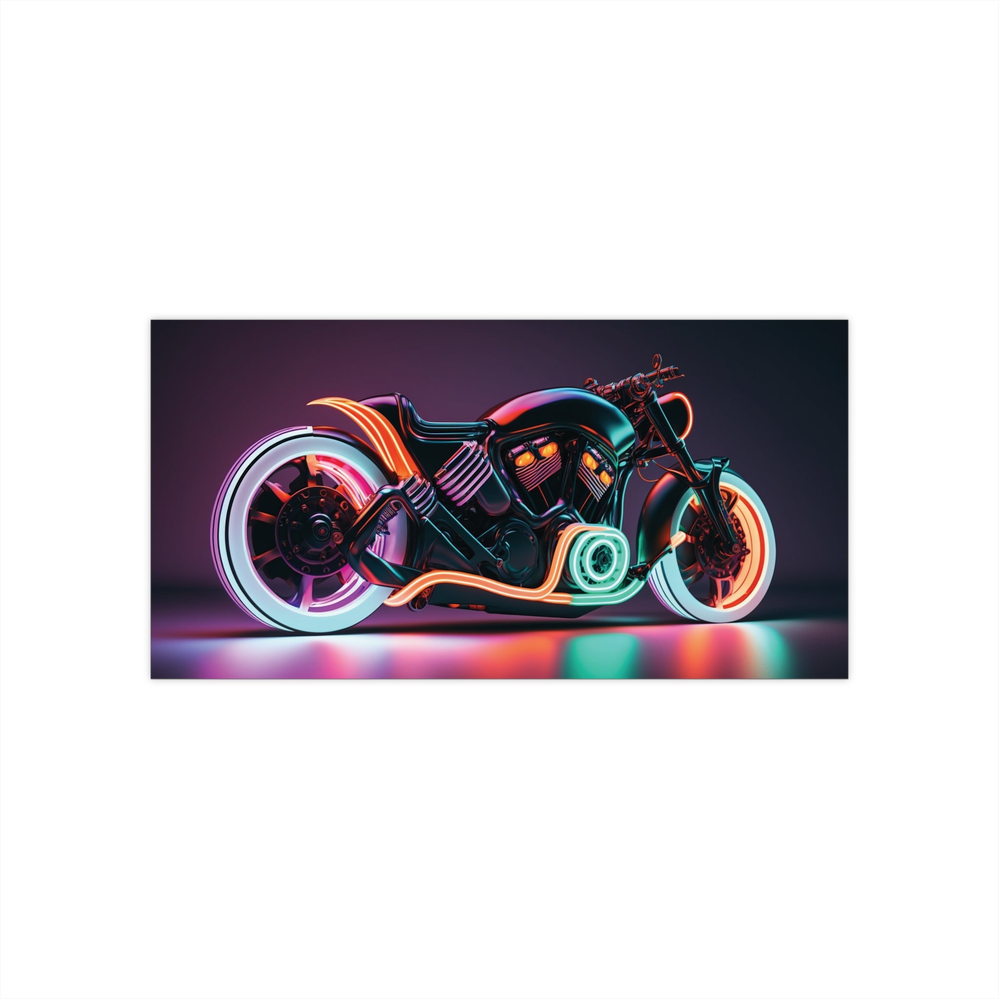 Bumper Stickers - Neon Motorcycle Design 05