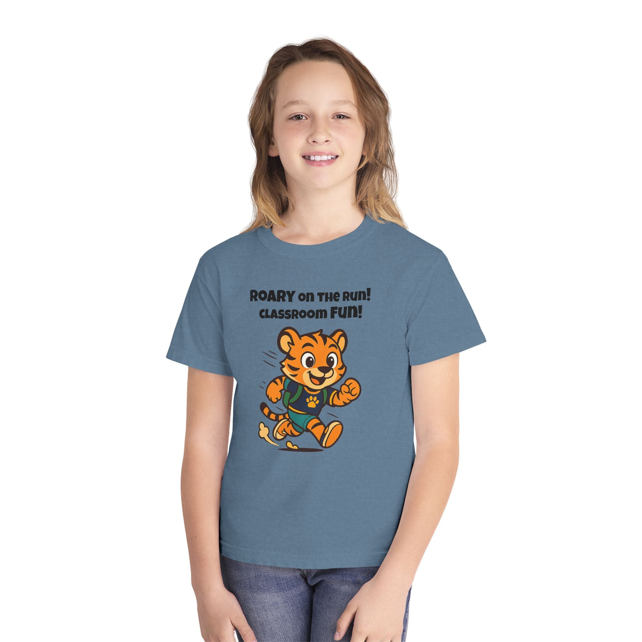 Youth Midweight Cotton Tee - Roary's Dash to School