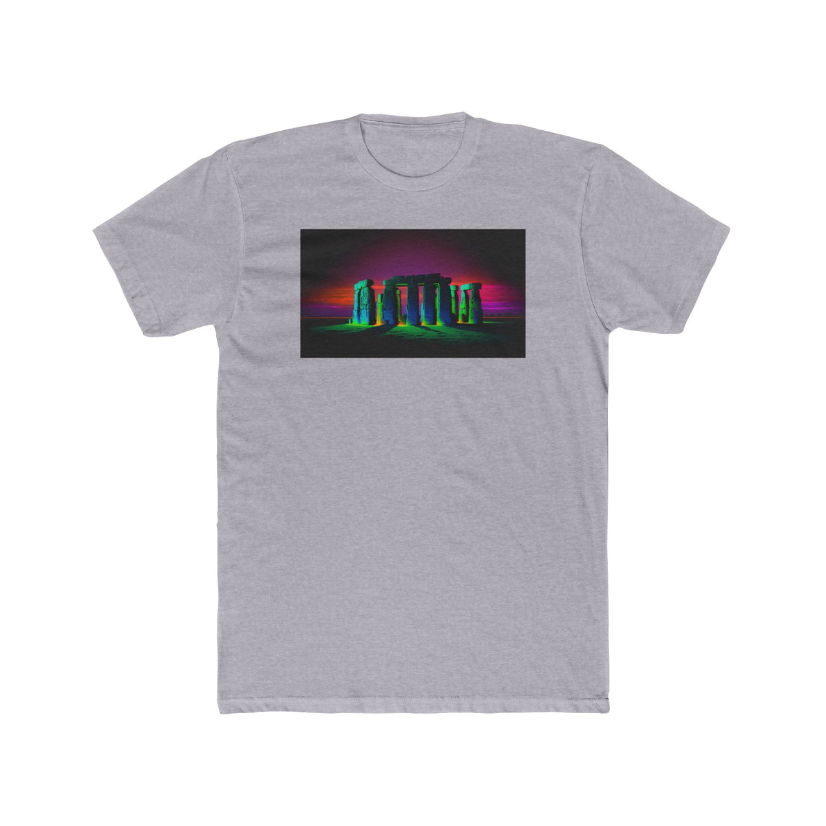 Stonehenge, a Elsewhere design, on a men's cotton crew tee