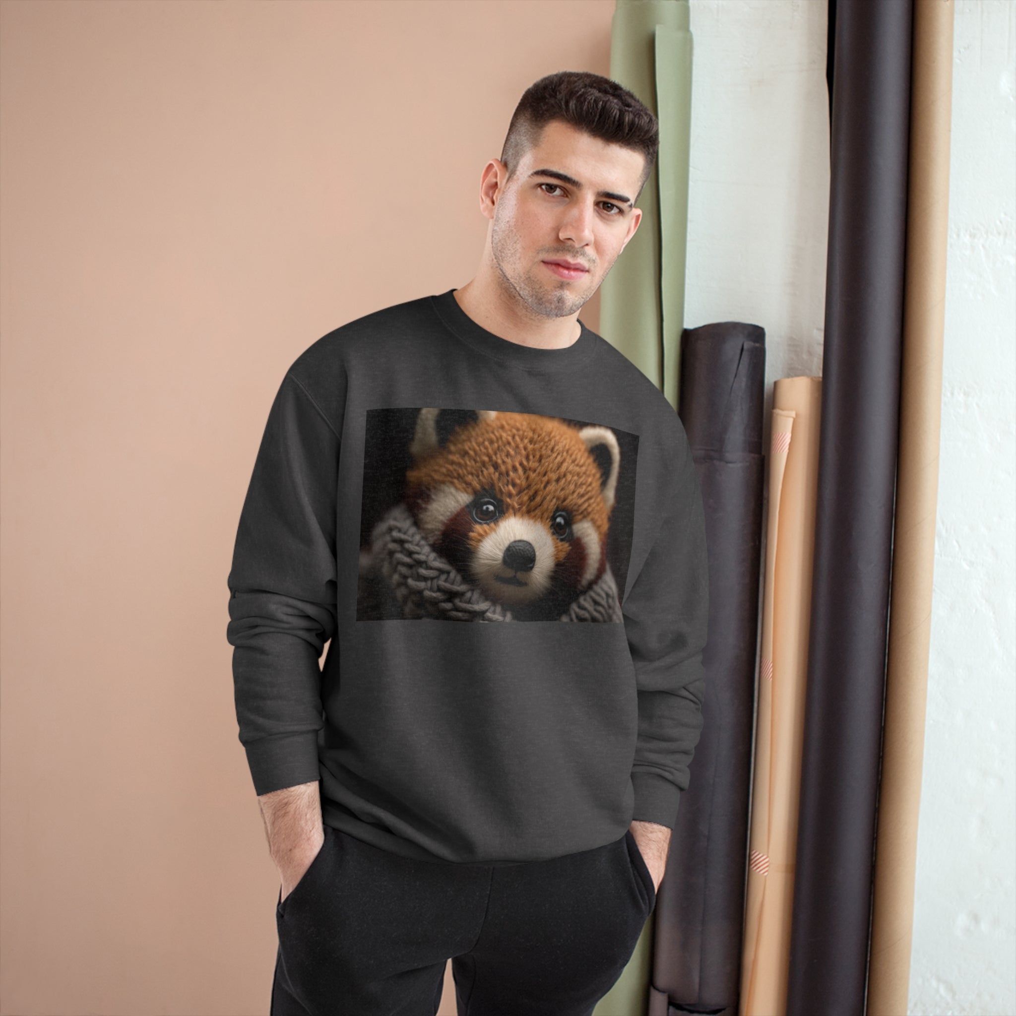 Champion Sweatshirt - Knit Animals, Red Panda Cub