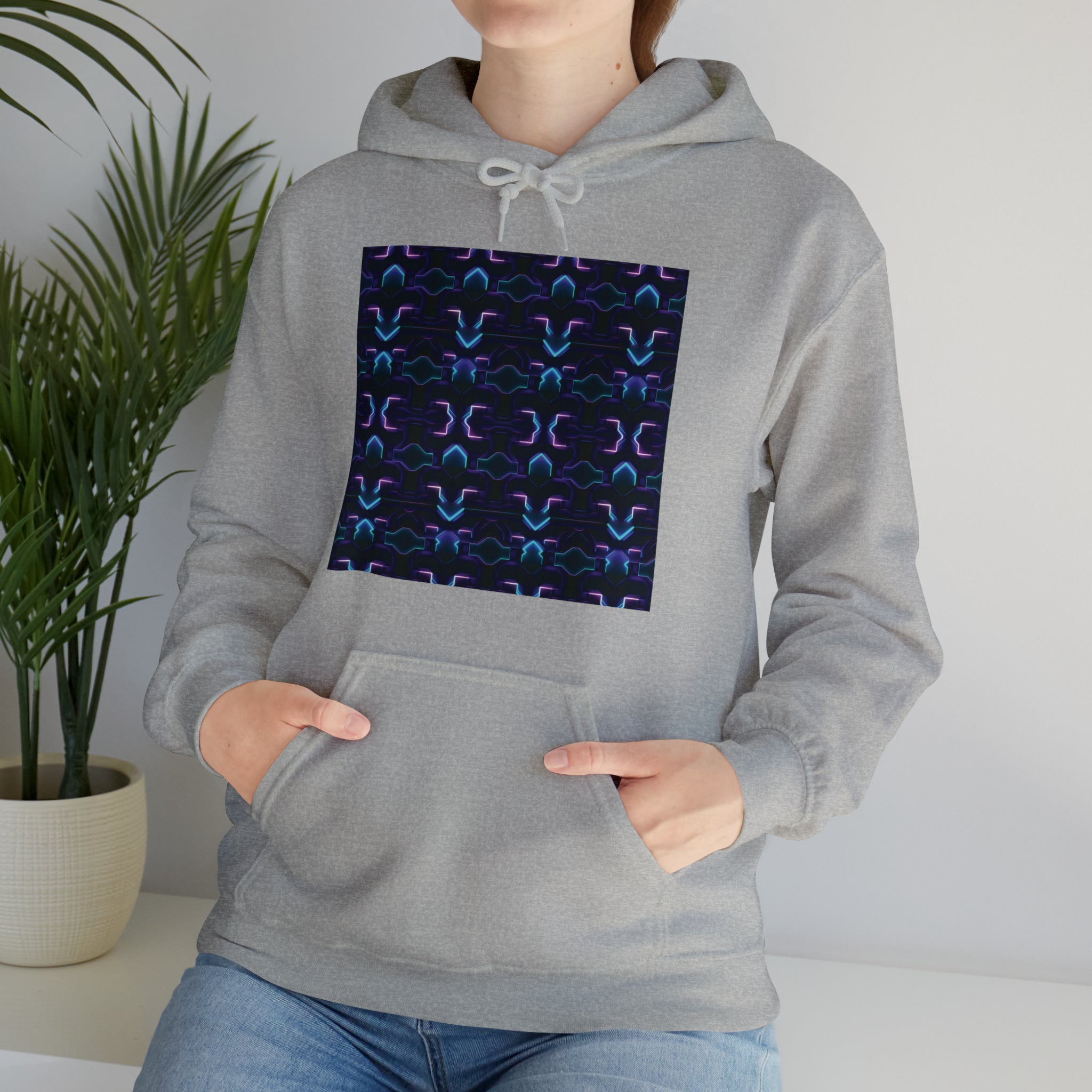 Unisex Heavy Blend™ Hooded Sweatshirt - Abstract Neon Designs 06