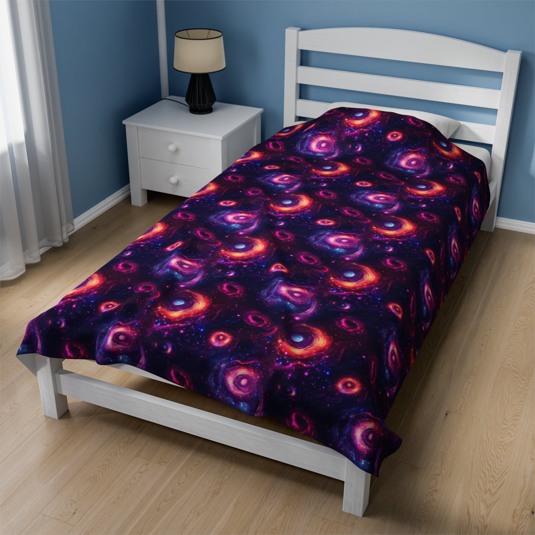 Velveteen Plush Blanket (AOP) - Fantasy Galaxies 05