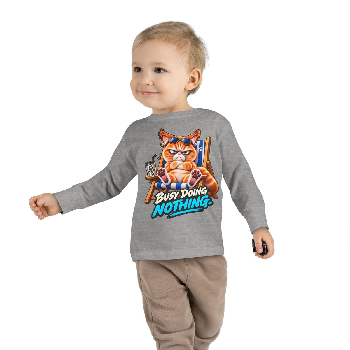 Busy doing Nothing - Mildly Feral - Toddler Long Sleeve Tee