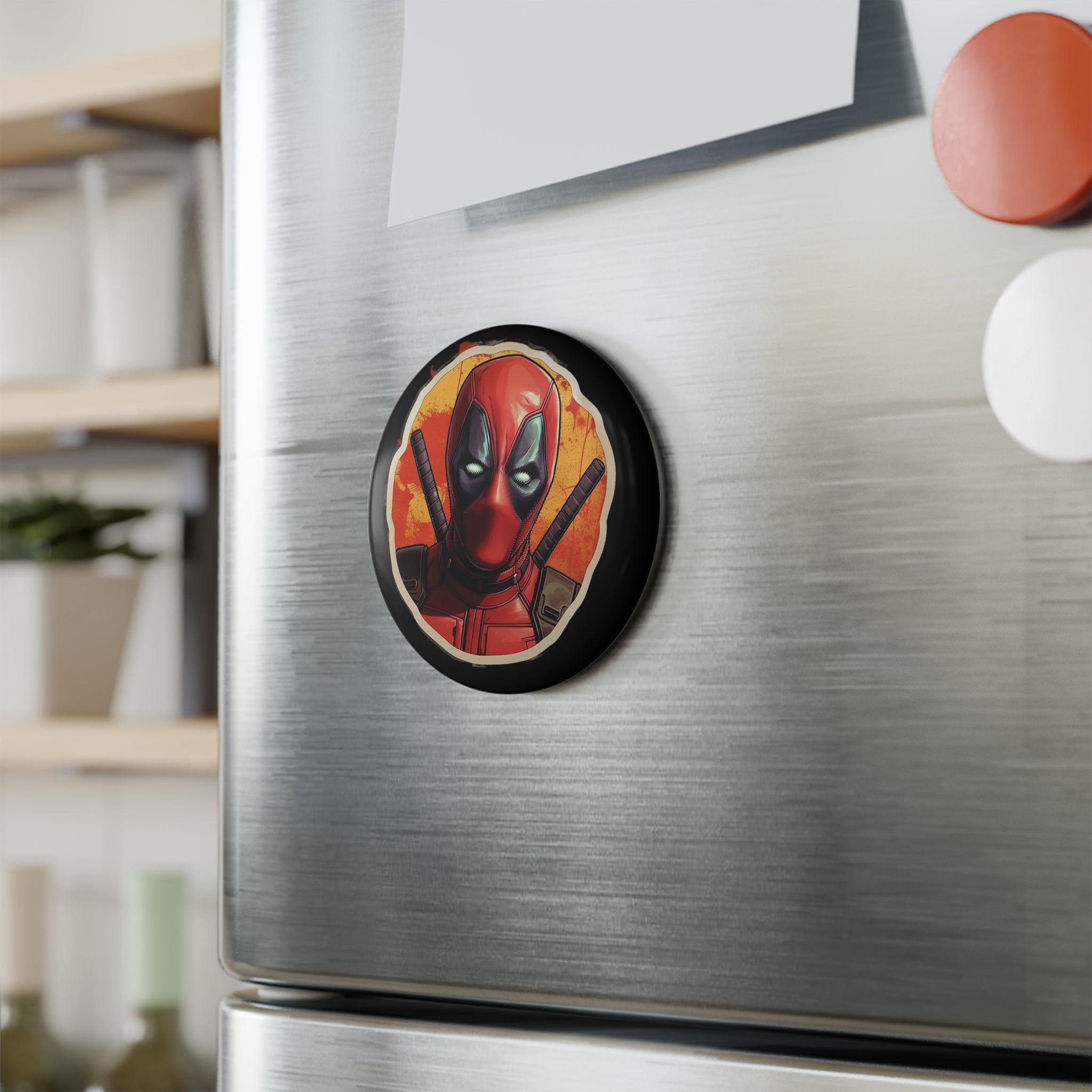 Button Magnet, Round (1 & 10 pcs) - Deadpool