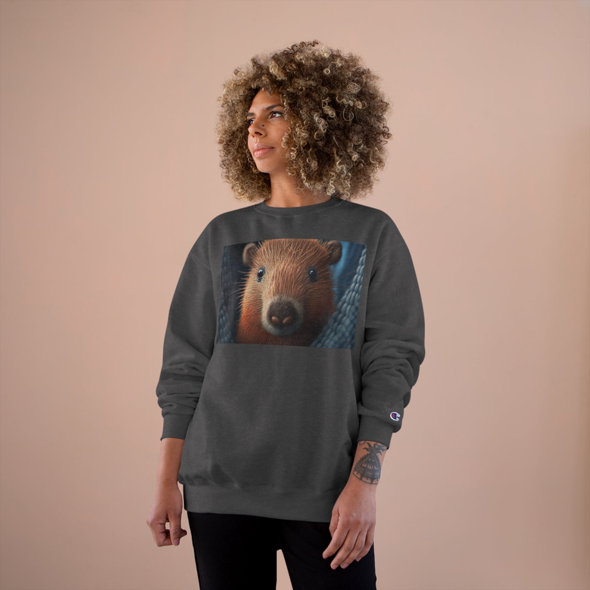 Champion Sweatshirt - Knit Animals, Capybara Pup