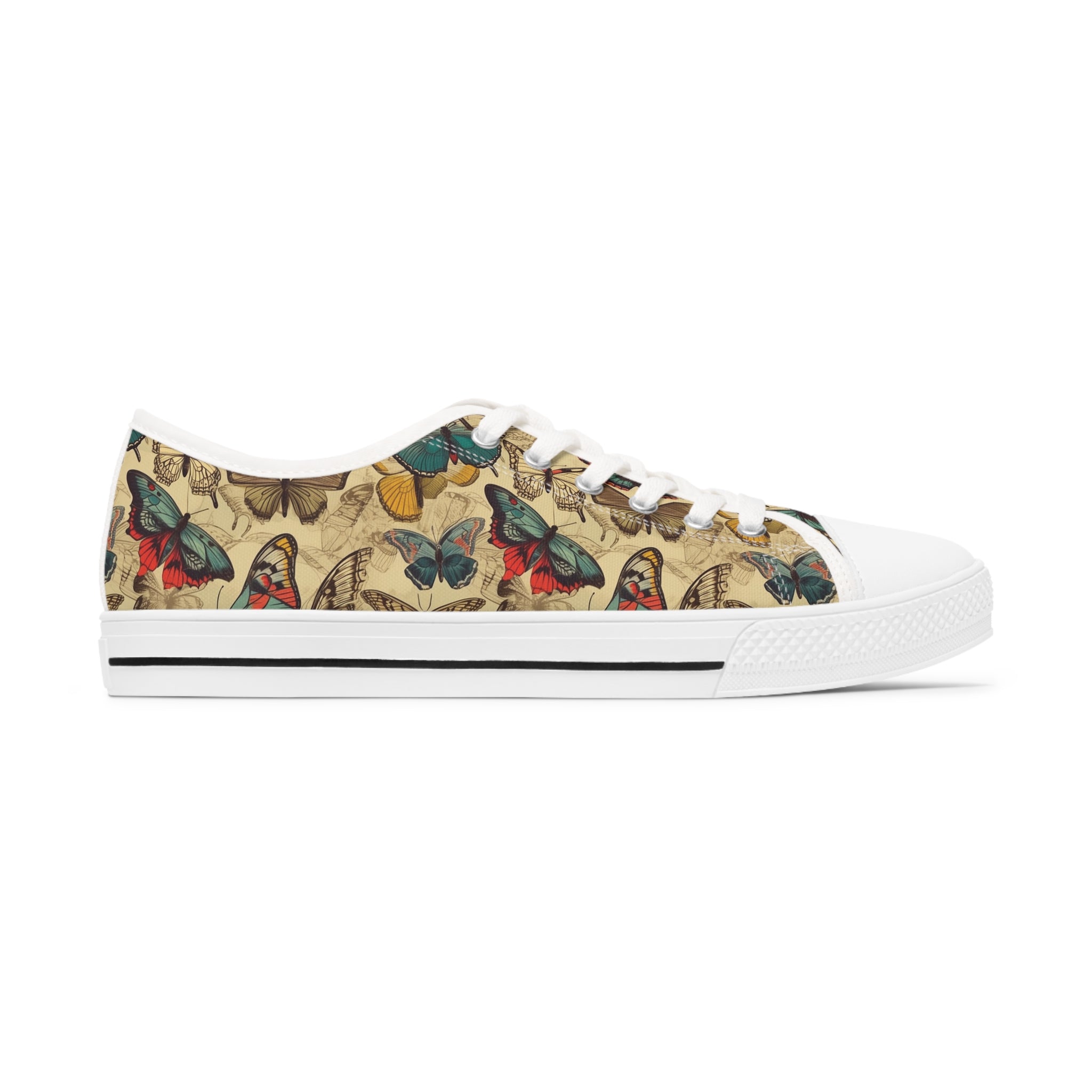 Women's Low Top Sneakers (AOP) - Seamless Butterfly Designs 10