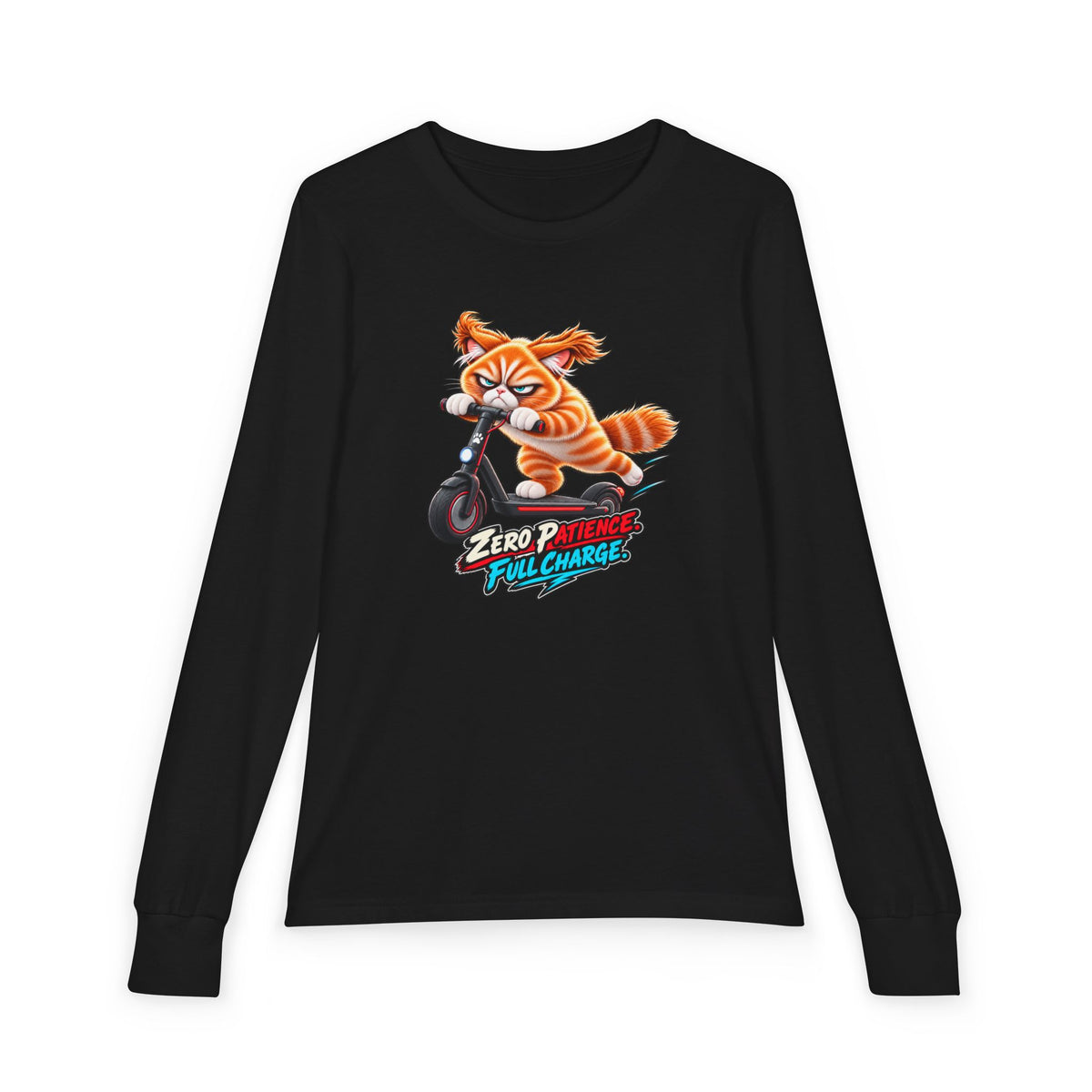 Zero Patience, Full Charge - Mildly Feral - Youth Long Sleeve Tee