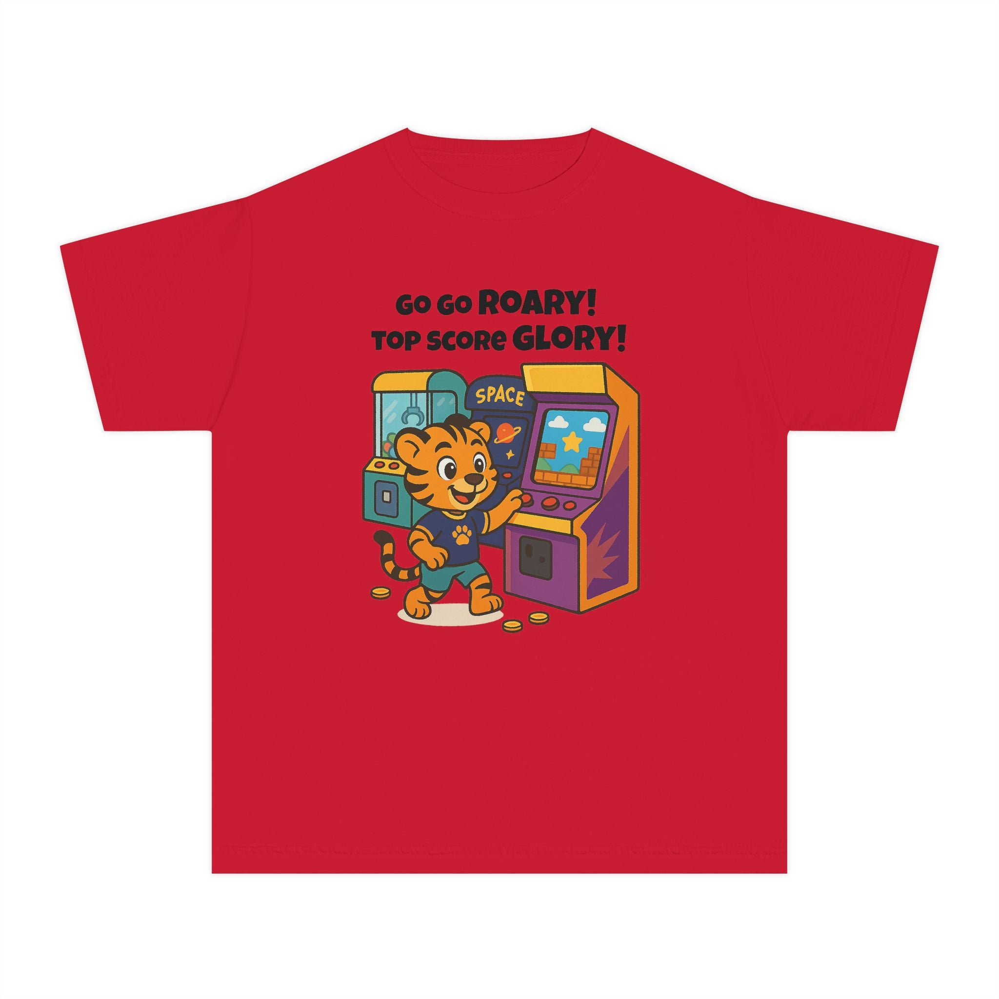 Youth Midweight Cotton Tee - Roary's Adventures at the Arcade