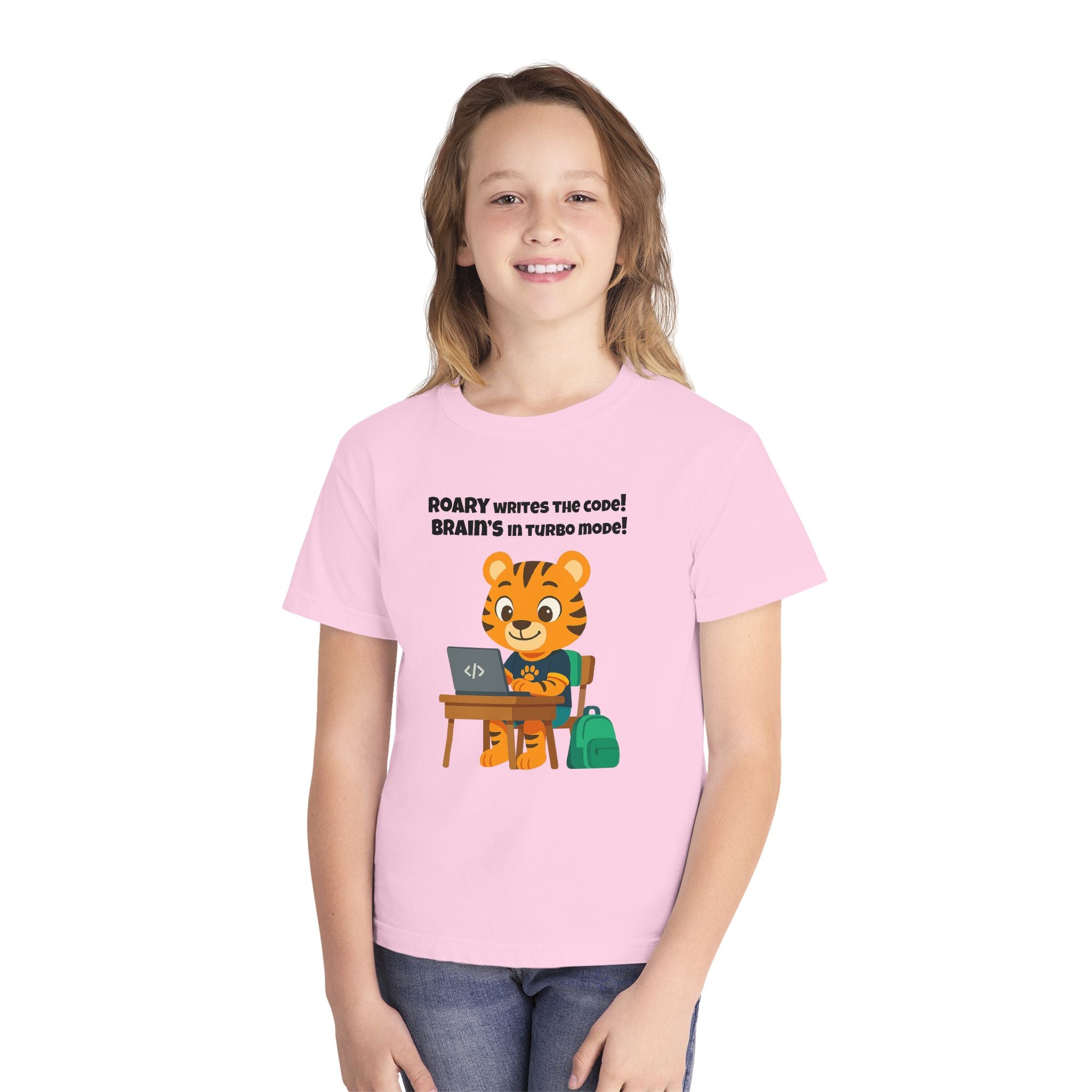 Youth Midweight Cotton Tee - Roary's Coding Time