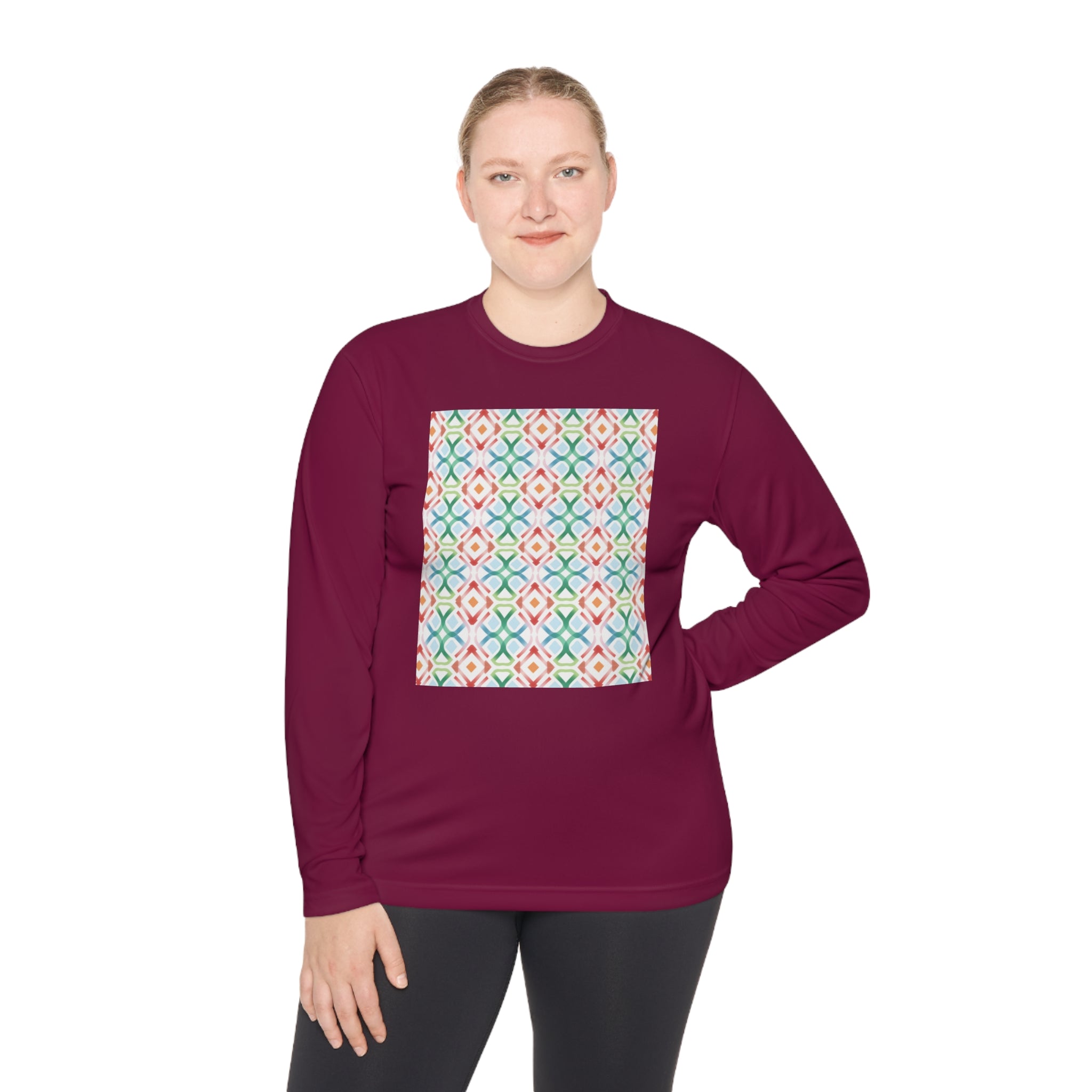 Unisex Lightweight Long Sleeve Tee (AOP) - Abstract Designs 09