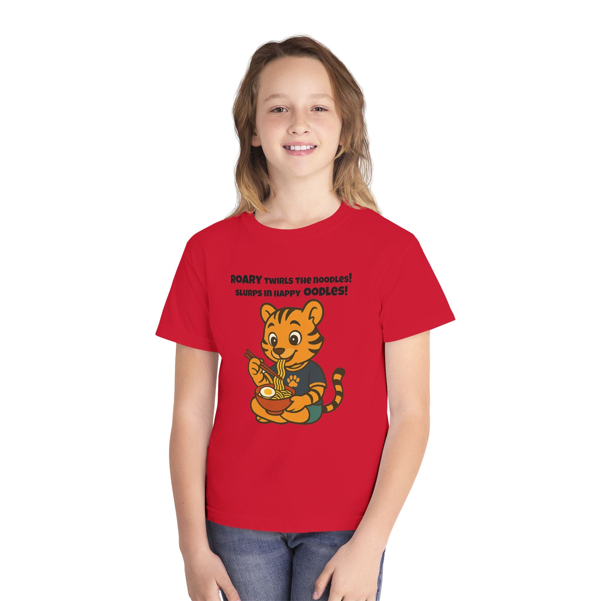 Youth Midweight Cotton Tee - Roary's Ramen Bowl