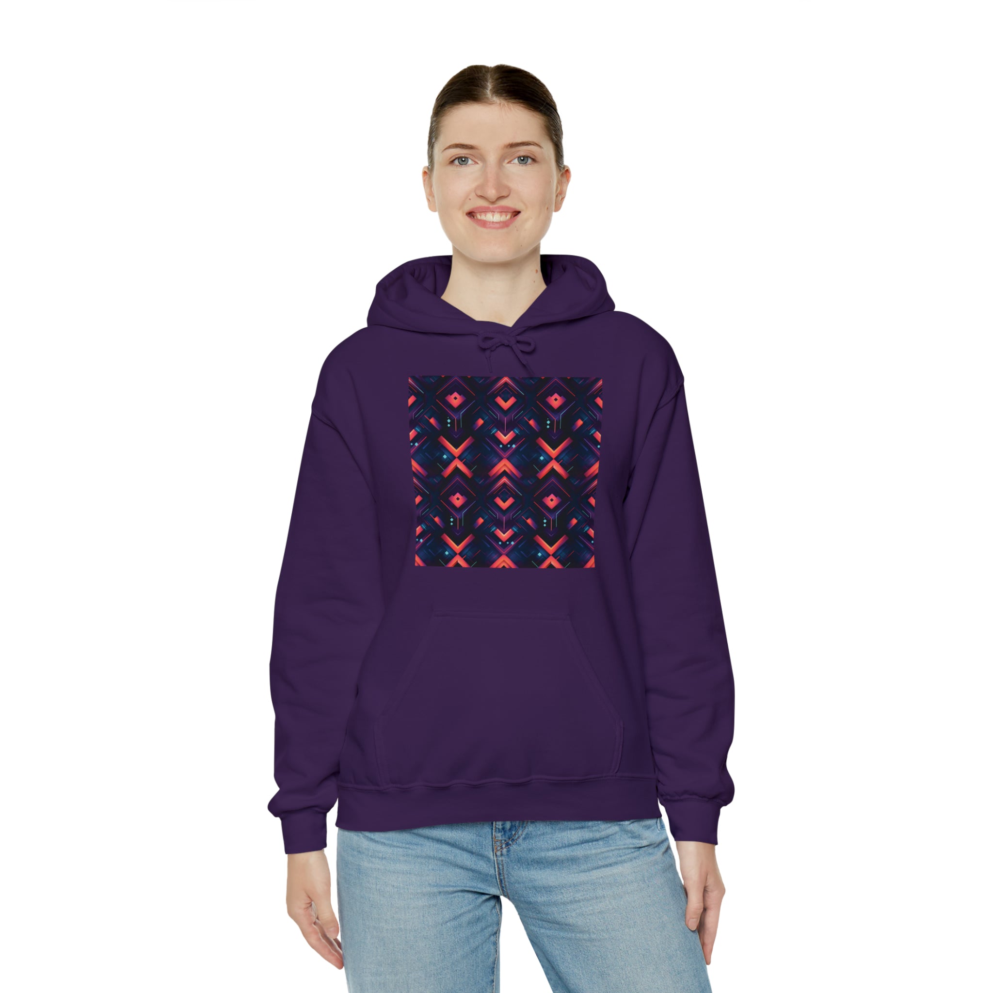 Unisex Heavy Blend™ Hooded Sweatshirt - Abstract Neon Designs 03