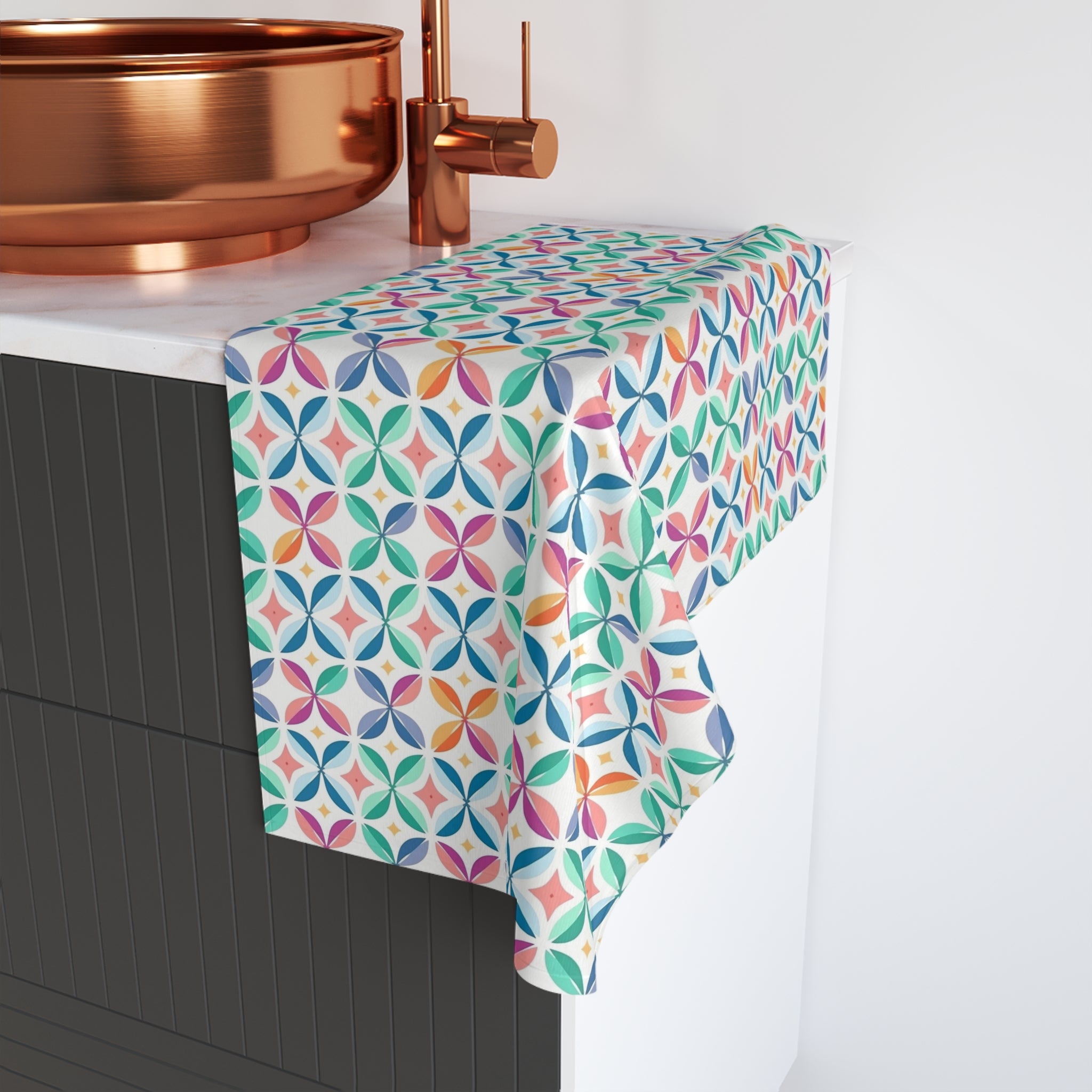Hand Towel (AOP) - Seamless Minimalistic Pastel Designs 09