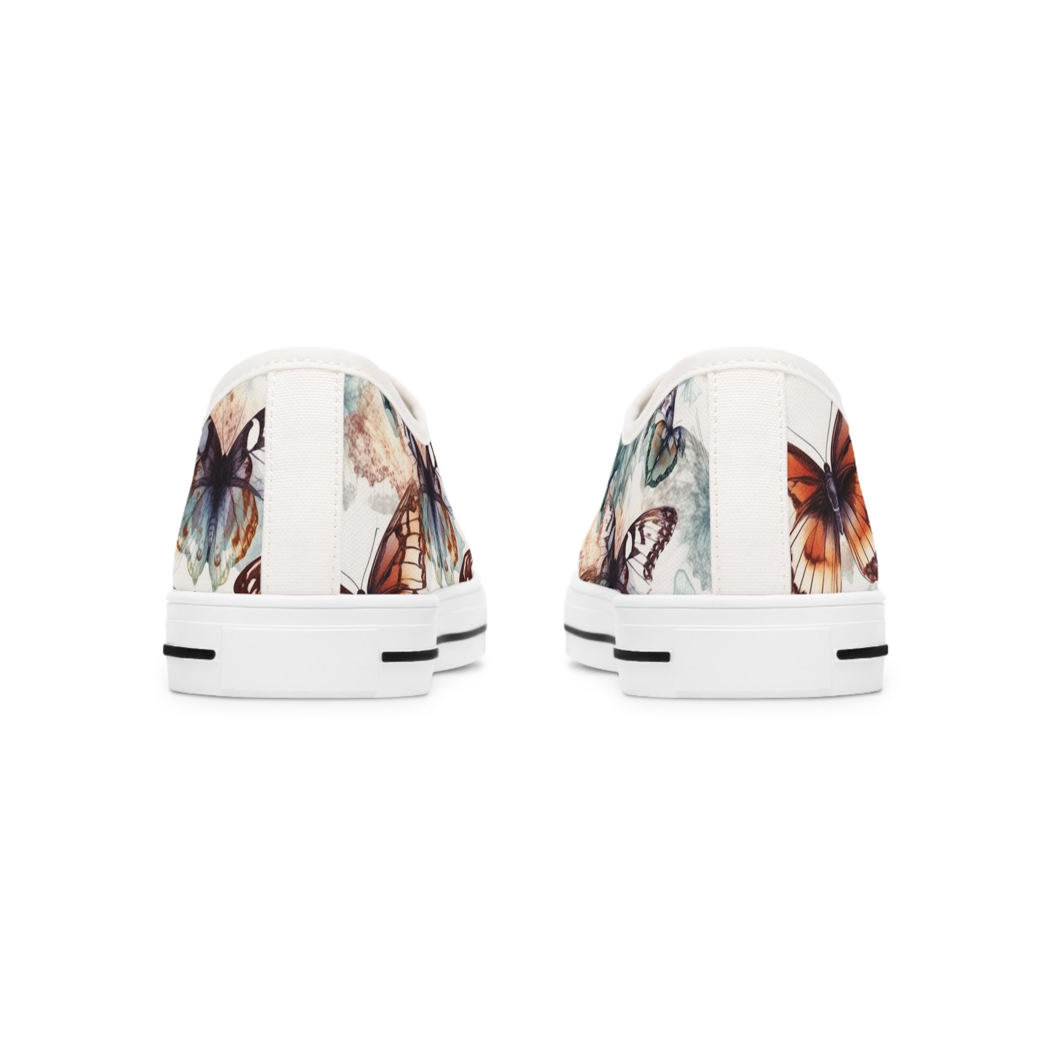 Women's Low Top Sneakers (AOP) - Seamless Butterfly Designs 07