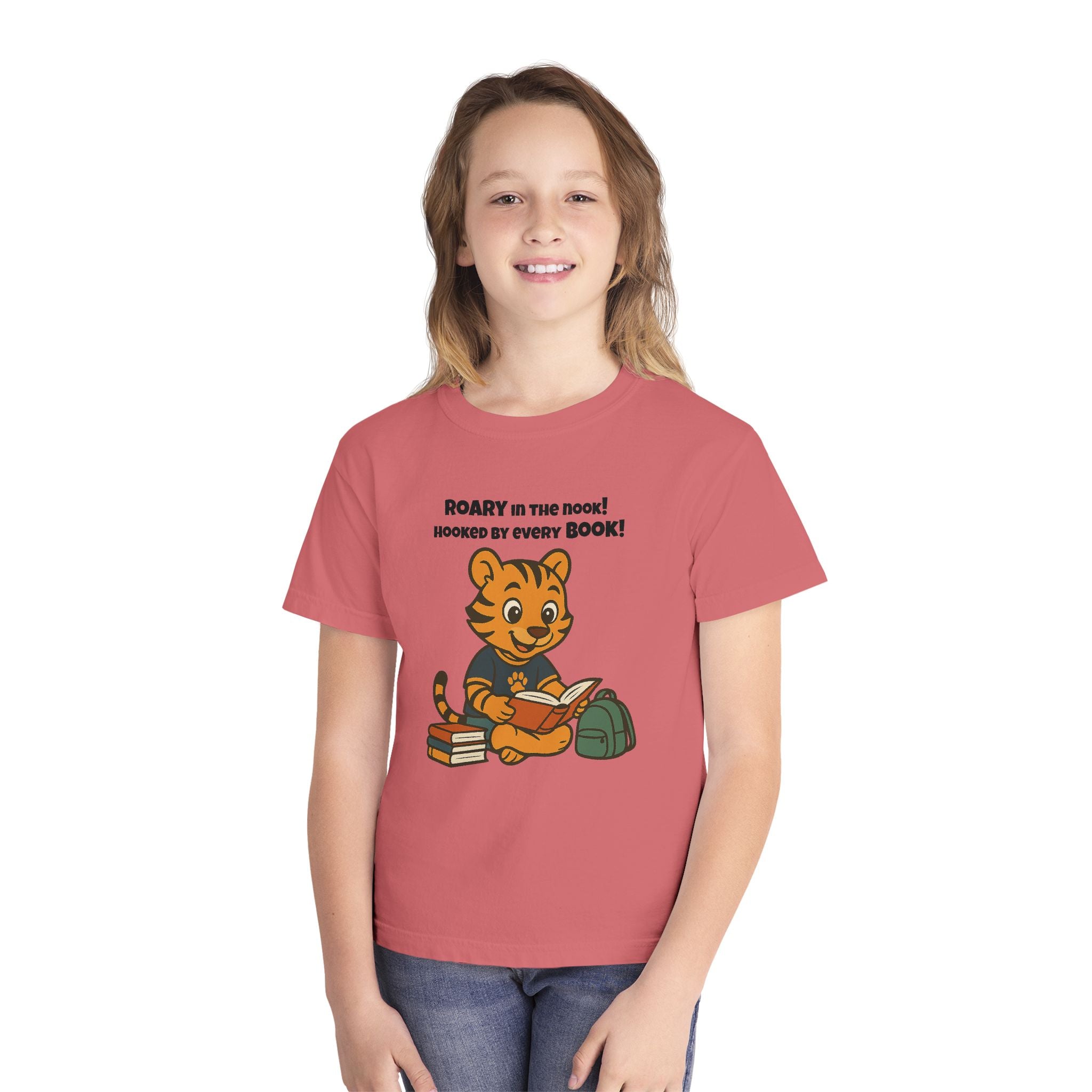 Youth Midweight Cotton Tee - Roary's Adventures in the Library