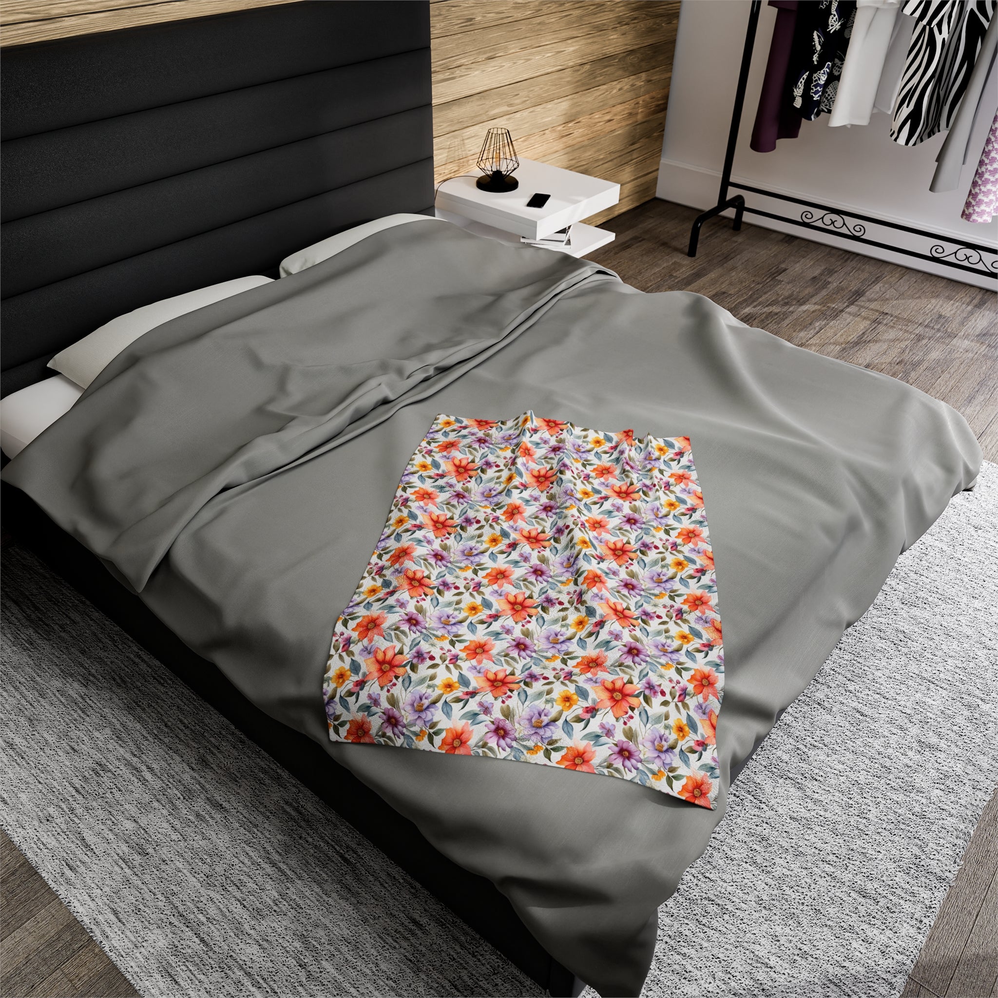 Velveteen Plush Blanket (AOP) - Seamless Abstract Designs 03
