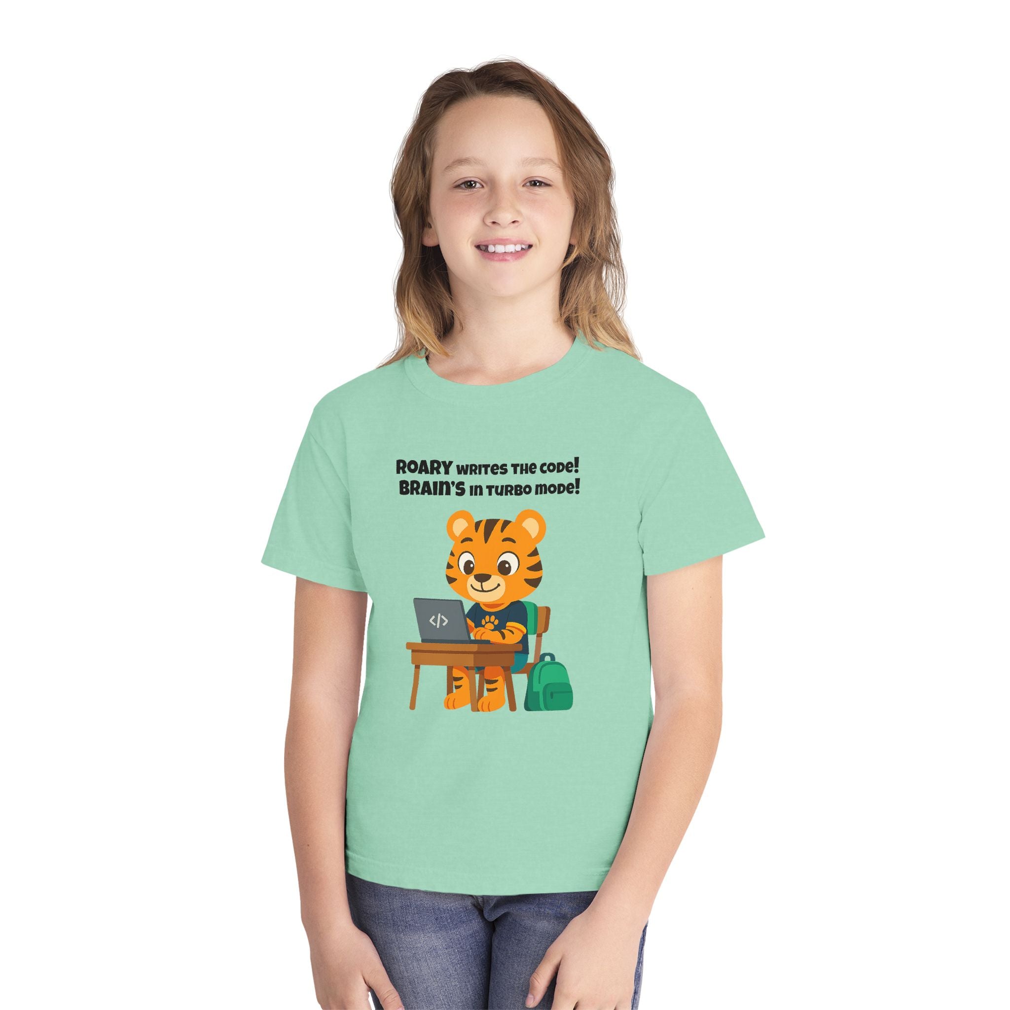 Youth Midweight Cotton Tee - Roary's Coding Time