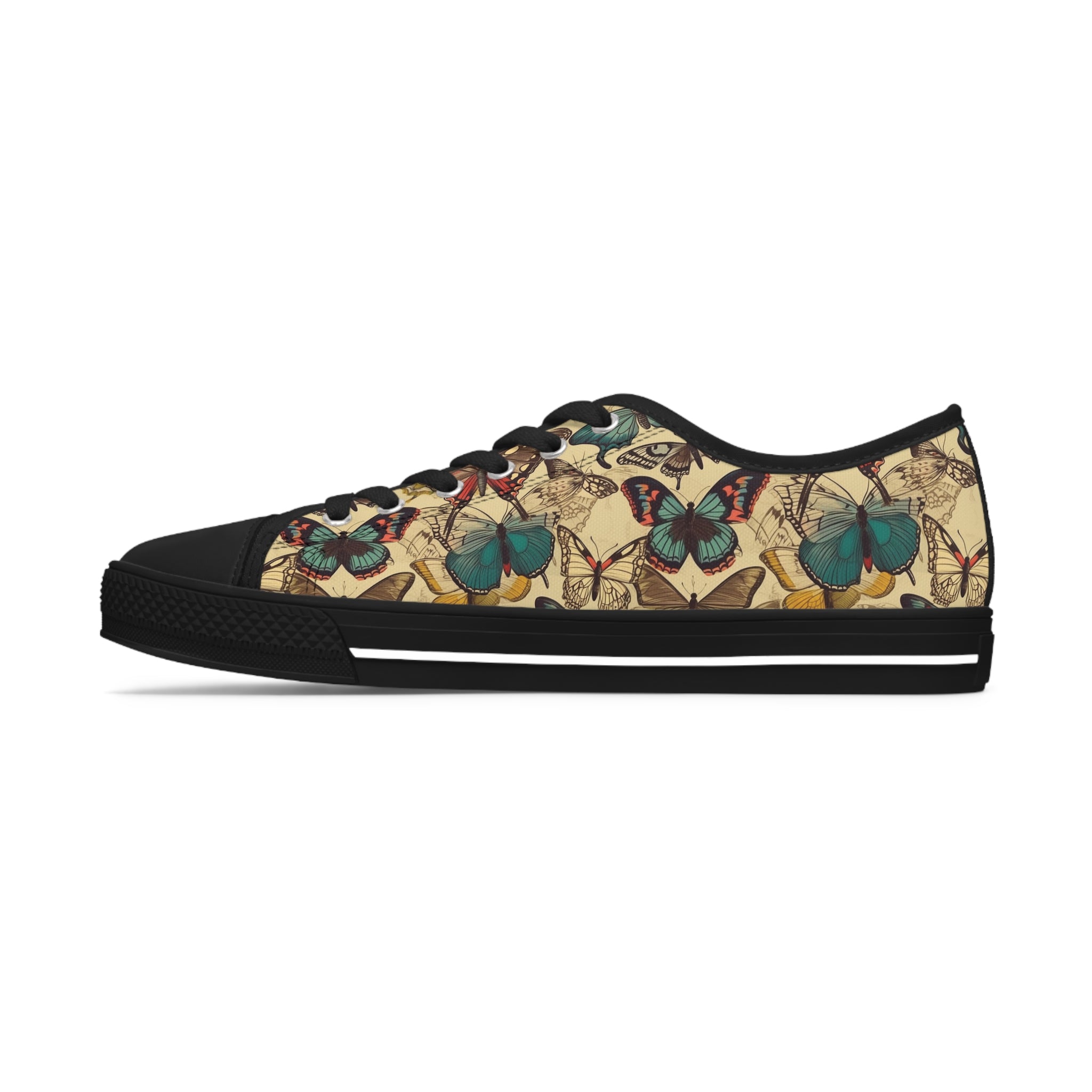 Women's Low Top Sneakers (AOP) - Seamless Butterfly Designs 10