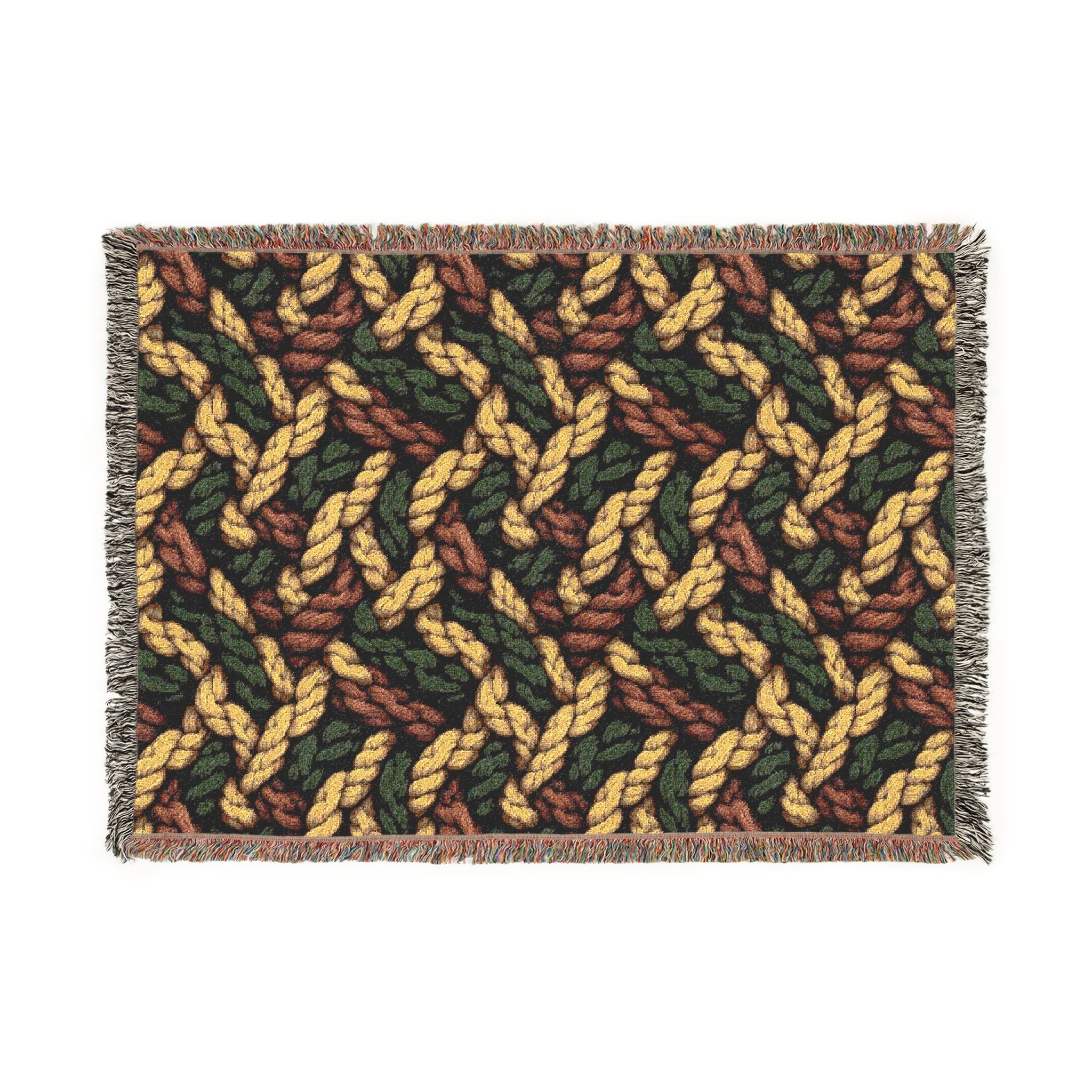 Woven Throw Blanket — Reversible Cozy Check Pattern for Living Room & Cabin - Design 08